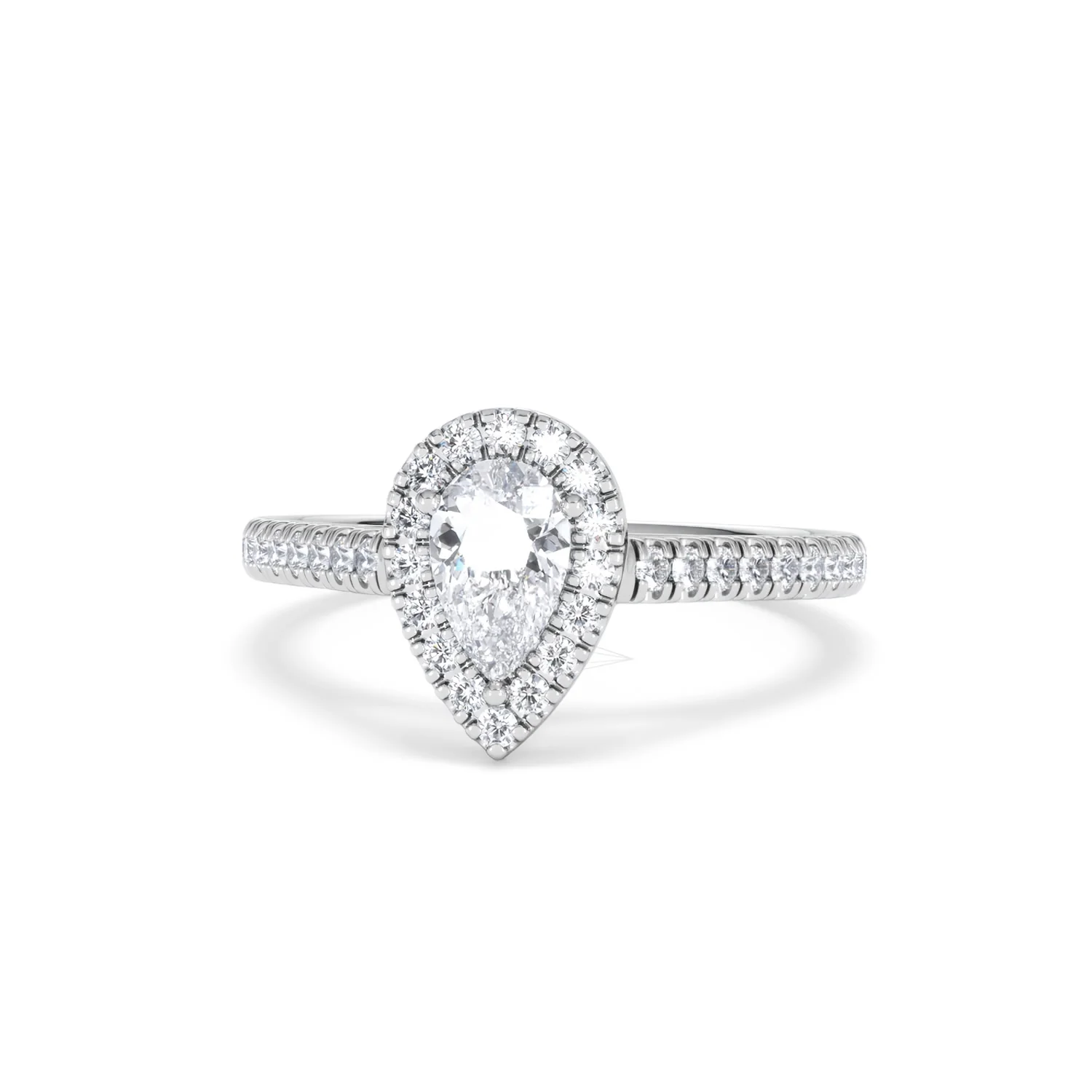 Diana Lab Diamond Pear Halo Engagement Ring Platinum 1ct F/VS1 - Image 87