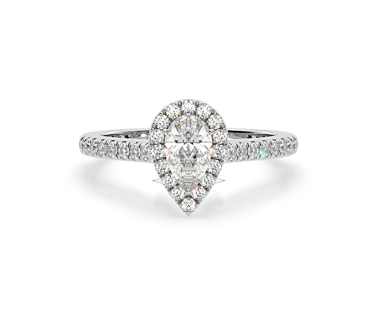Diana Lab Diamond Pear Halo Engagement Ring Platinum 1ct F/VS1 - Image 89