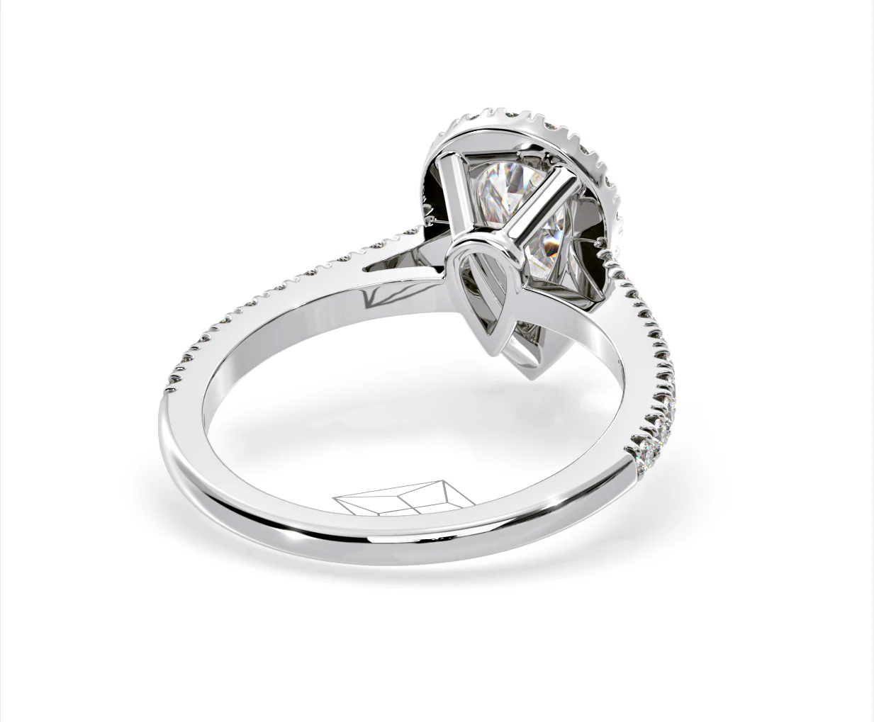 Diana Lab Diamond Pear Halo Engagement Ring Platinum 2.10ct F/VS1 - Image 131