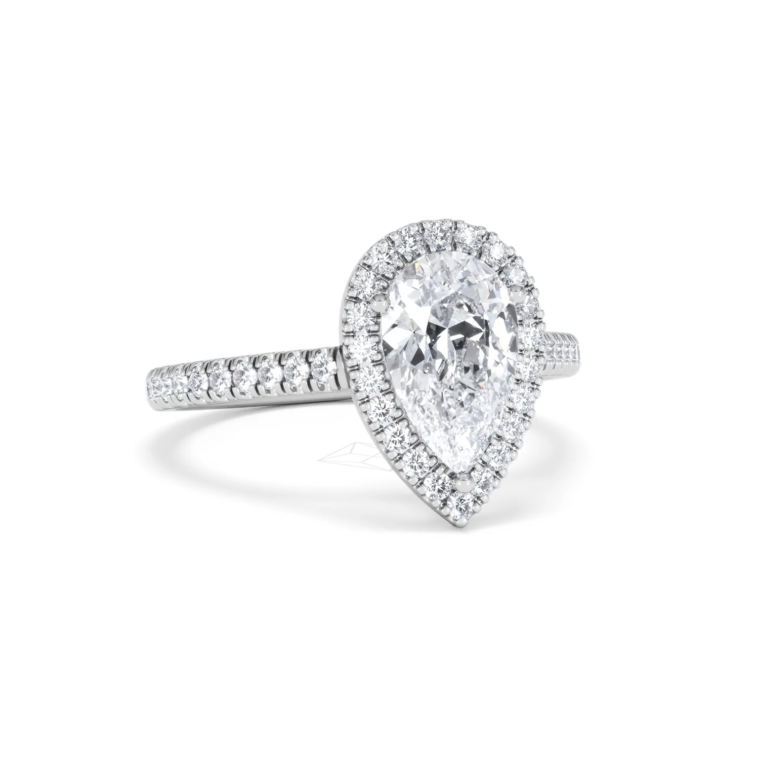 Diana Lab Diamond Pear Halo Engagement Ring Platinum 2.10ct F/VS1 - Image 15