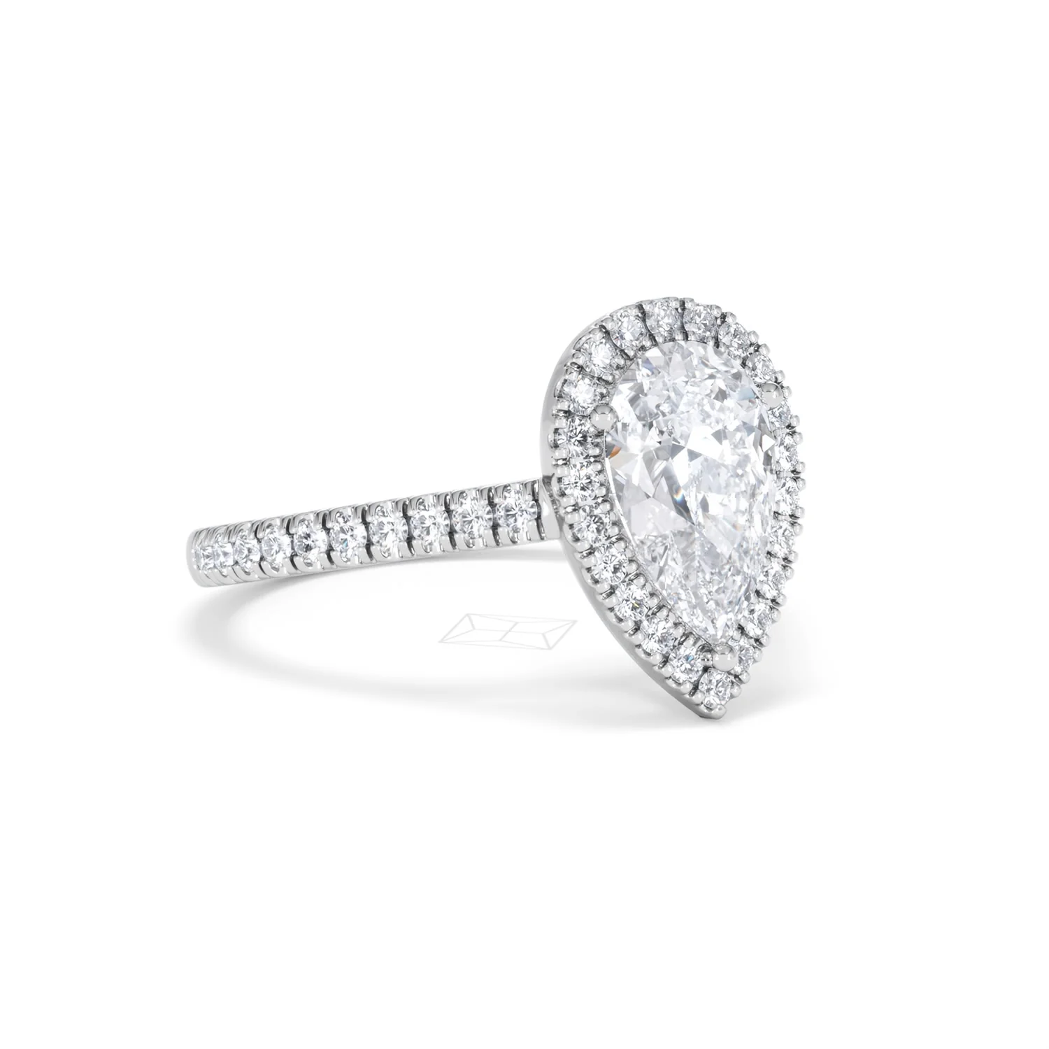 Diana Lab Diamond Pear Halo Engagement Ring Platinum 2.10ct F/VS1 - Image 18
