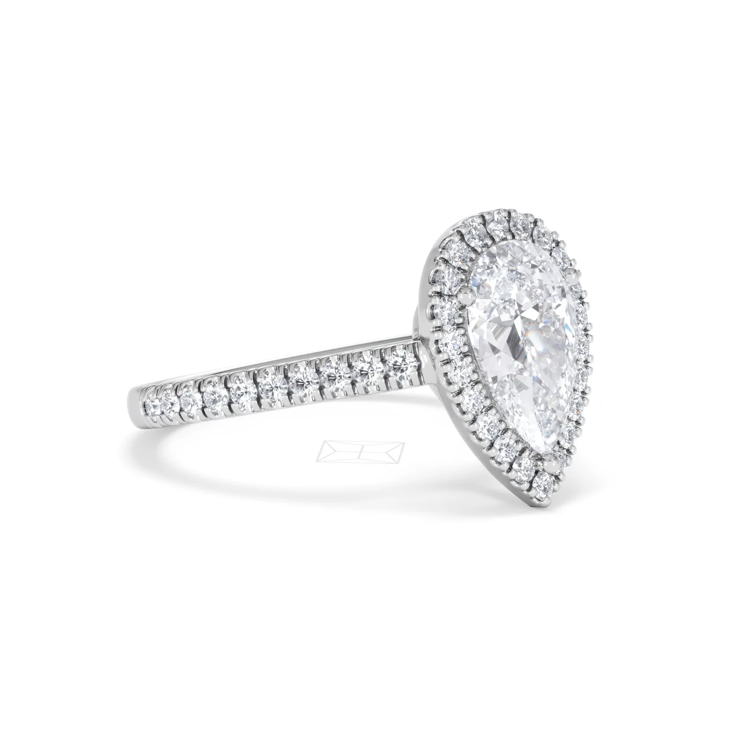 Diana Lab Diamond Pear Halo Engagement Ring Platinum 2.10ct F/VS1 - Image 20