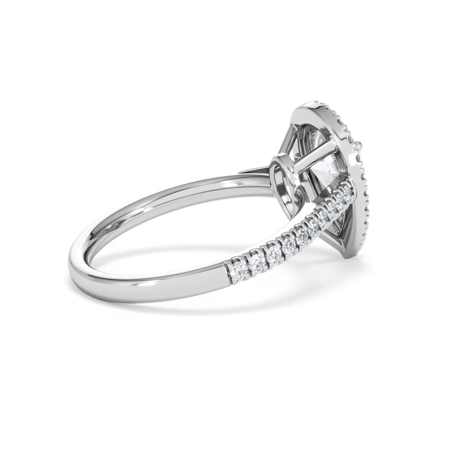 Diana Lab Diamond Pear Halo Engagement Ring Platinum 2.10ct F/VS1 - Image 37