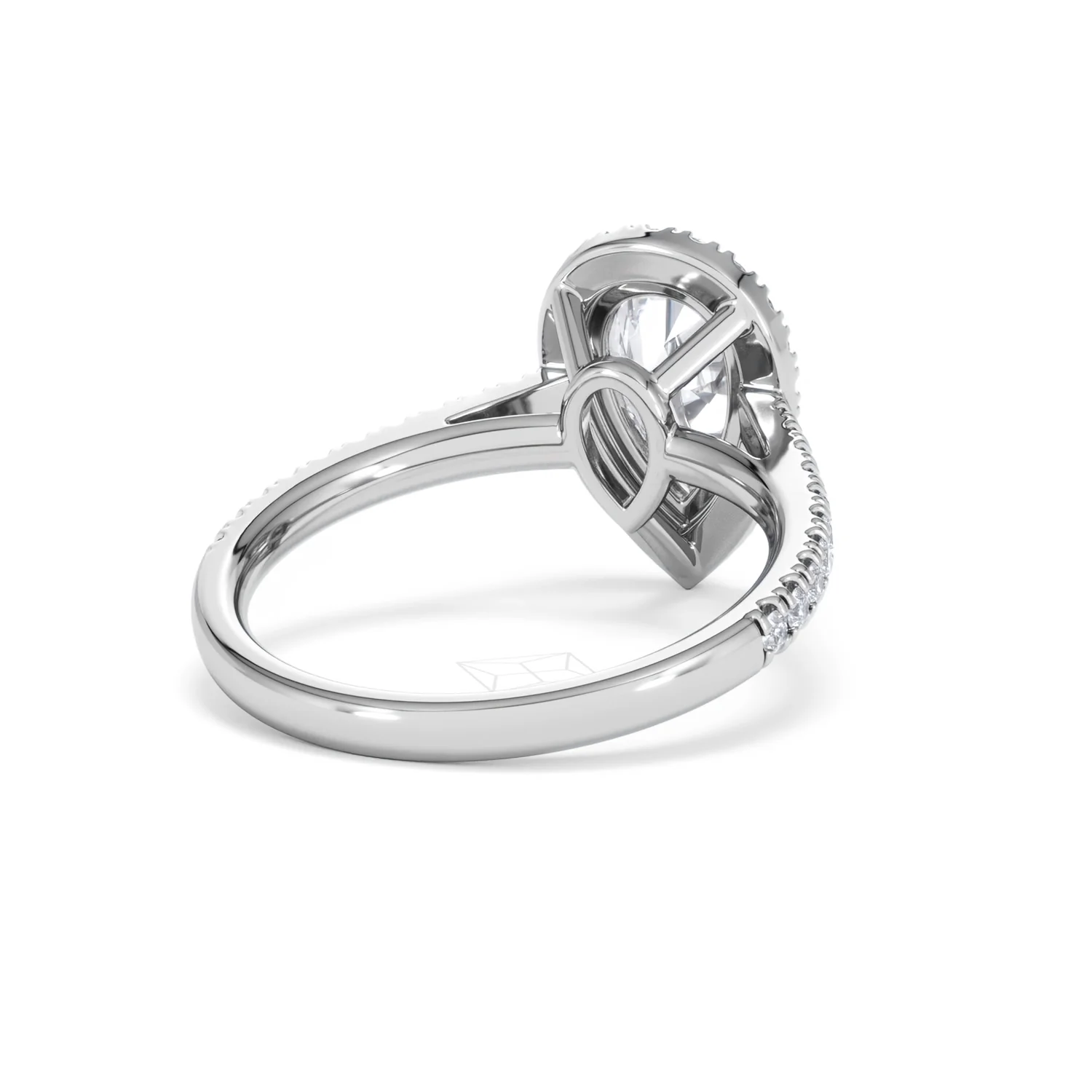 Diana Lab Diamond Pear Halo Engagement Ring Platinum 2.10ct F/VS1 - Image 45