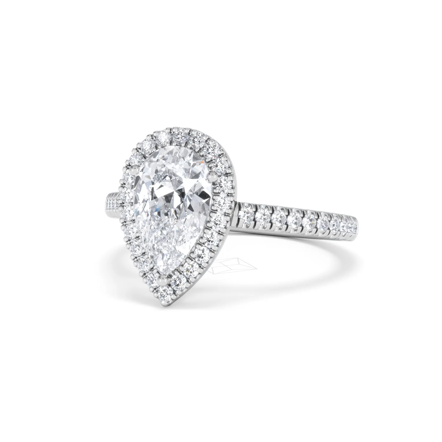 Diana Lab Diamond Pear Halo Engagement Ring Platinum 2.10ct F/VS1 - Image 86