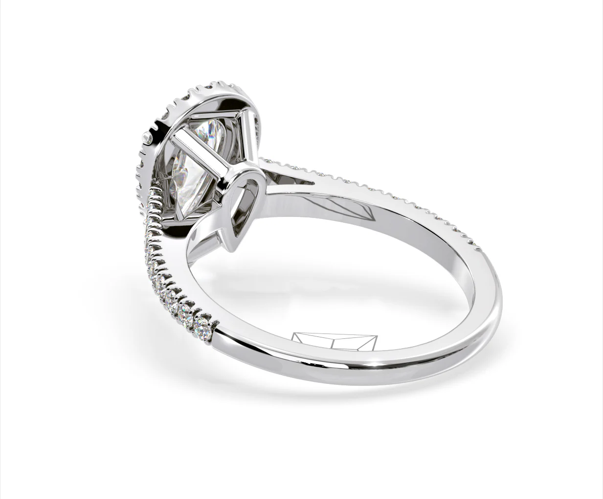 Diana Lab Diamond Pear Halo Engagement Ring Platinum 2.60ct F/VS1 - Image 118