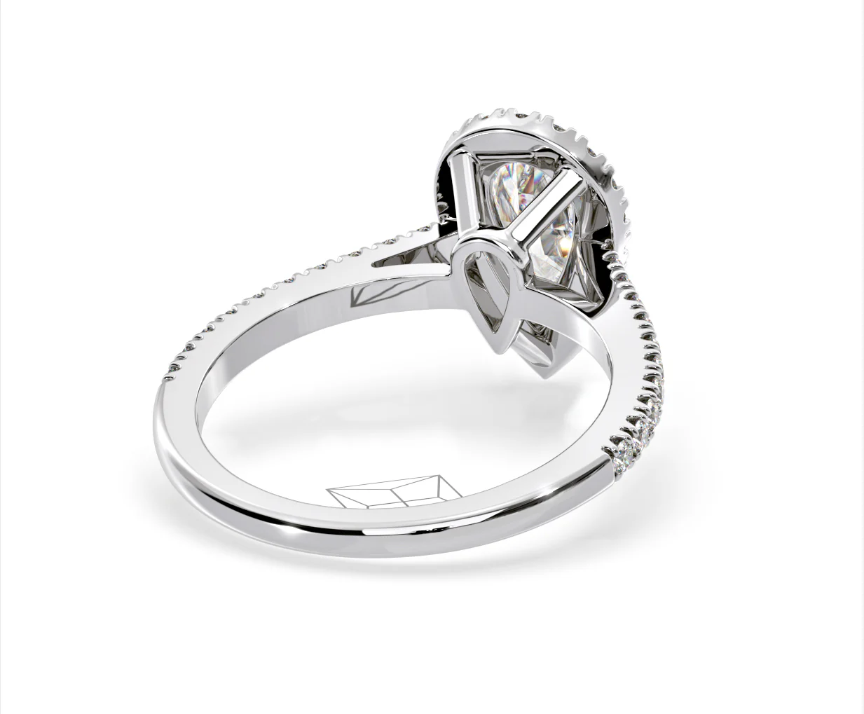Diana Lab Diamond Pear Halo Engagement Ring Platinum 2.60ct F/VS1 - Image 132