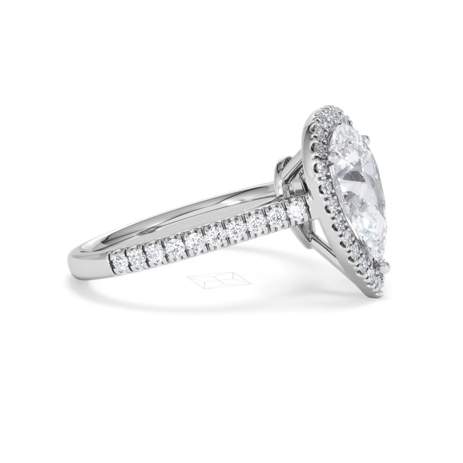Diana Lab Diamond Pear Halo Engagement Ring Platinum 2.60ct F/VS1 - Image 26