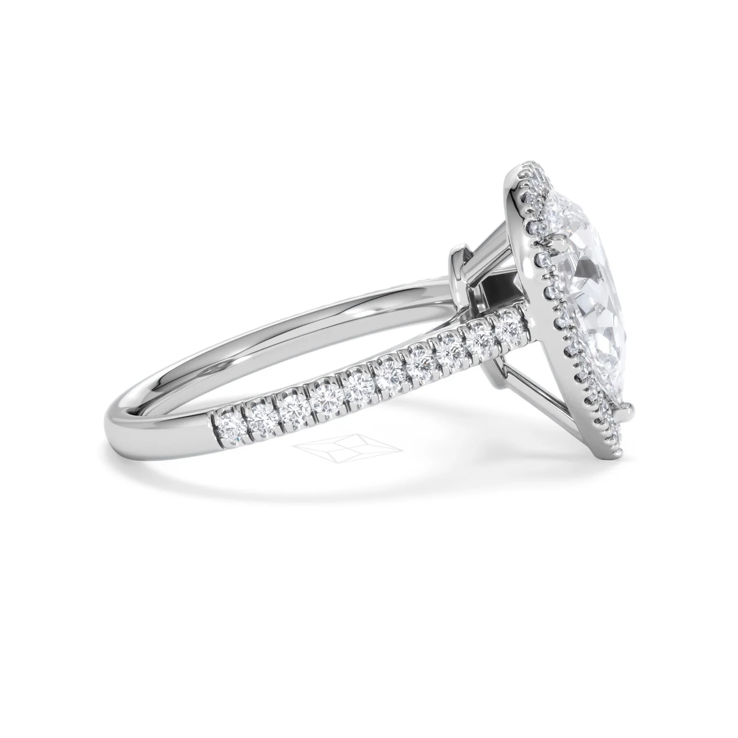 Diana Lab Diamond Pear Halo Engagement Ring Platinum 2.60ct F/VS1 - Image 29