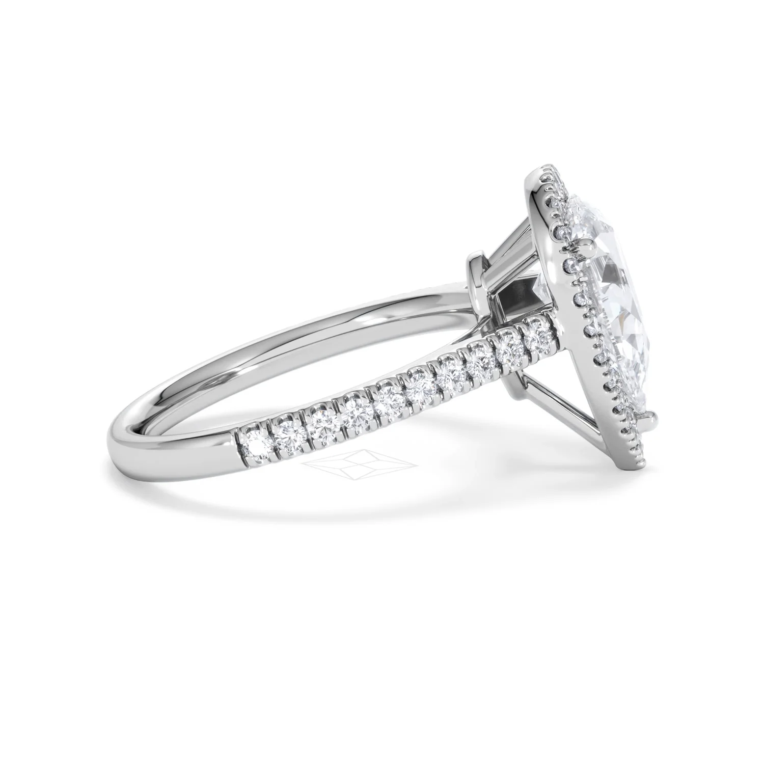 Diana Lab Diamond Pear Halo Engagement Ring Platinum 2.60ct F/VS1 - Image 30