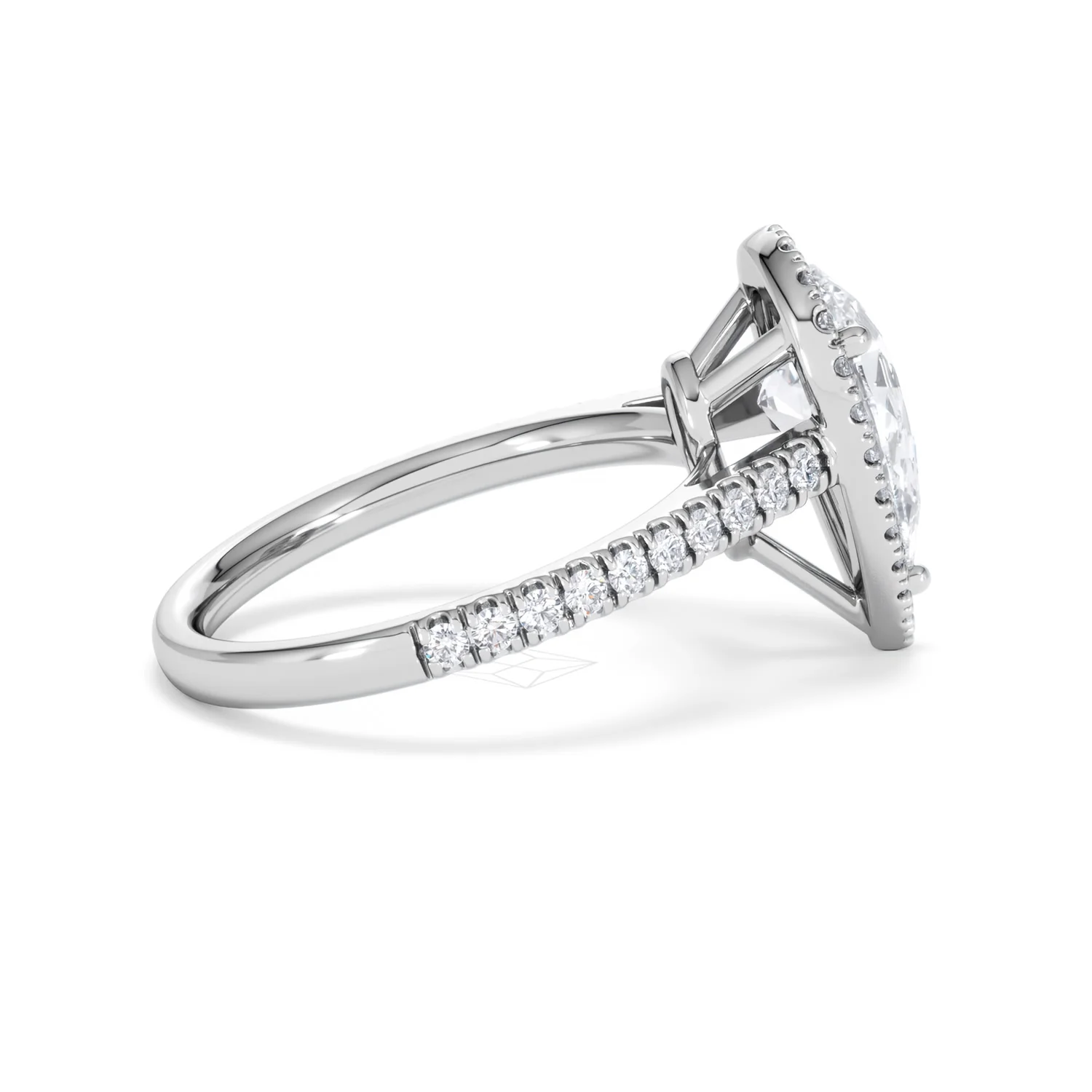 Diana Lab Diamond Pear Halo Engagement Ring Platinum 2.60ct F/VS1 - Image 33