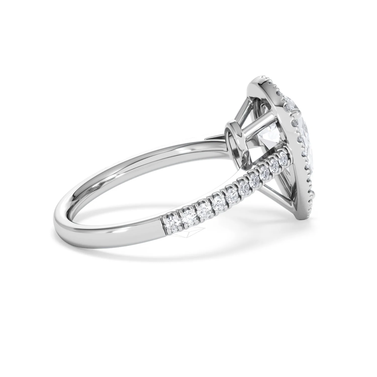 Diana Lab Diamond Pear Halo Engagement Ring Platinum 2.60ct F/VS1 - Image 35