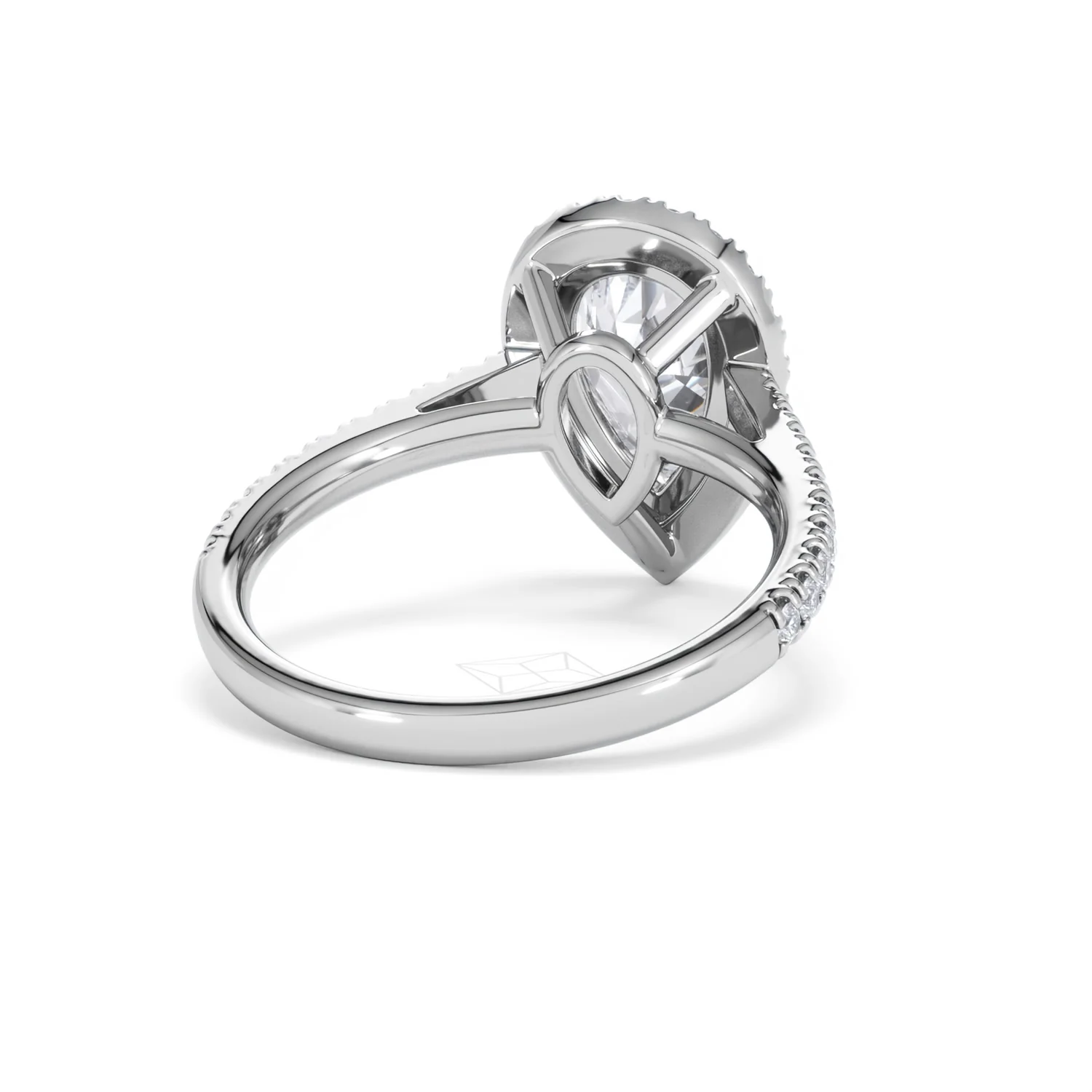 Diana Lab Diamond Pear Halo Engagement Ring Platinum 2.60ct F/VS1 - Image 46