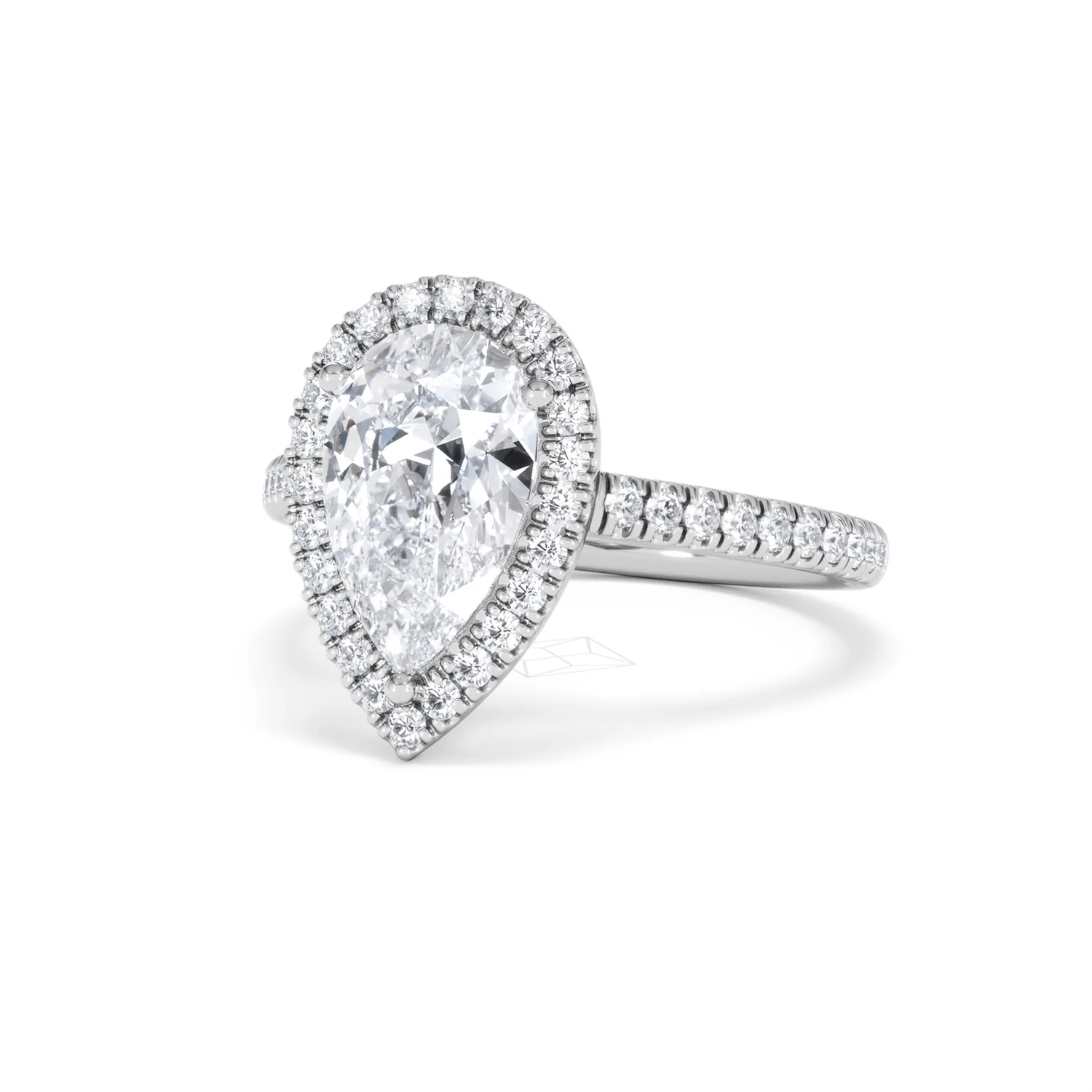 Diana Lab Diamond Pear Halo Engagement Ring Platinum 2.60ct F/VS1 - Image 86