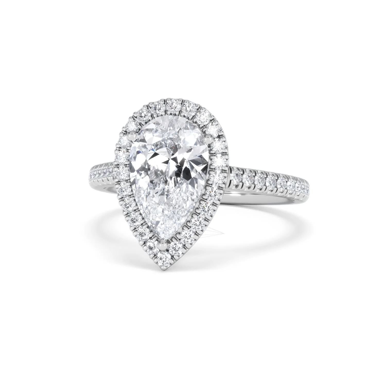 Diana Lab Diamond Pear Halo Engagement Ring Platinum 2.60ct F/VS1 - Image 88