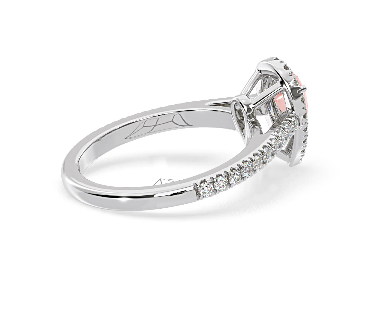Diana Pink Lab Diamond Pear Halo Ring 1.00ct in 18K White Gold - Elara Collection - Image 60
