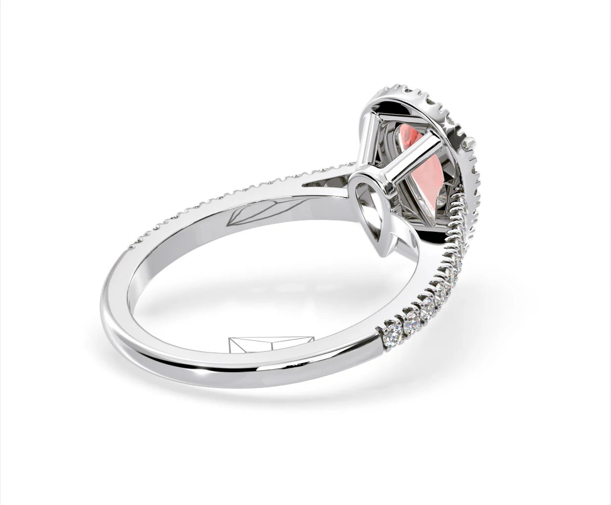 Diana Pink Lab Diamond Pear Halo Ring 1.60ct in 18K White Gold - Elara Collection - Image 57