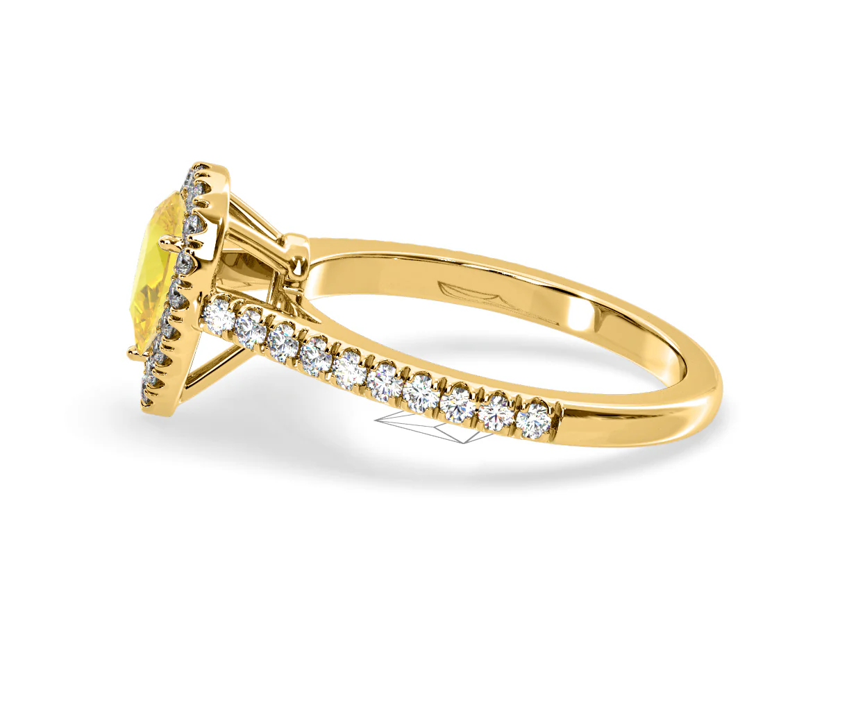 Diana Yellow Lab Diamond Pear Halo Ring 1.00ct in 18K Yellow Gold - Elara Collection - Image 26