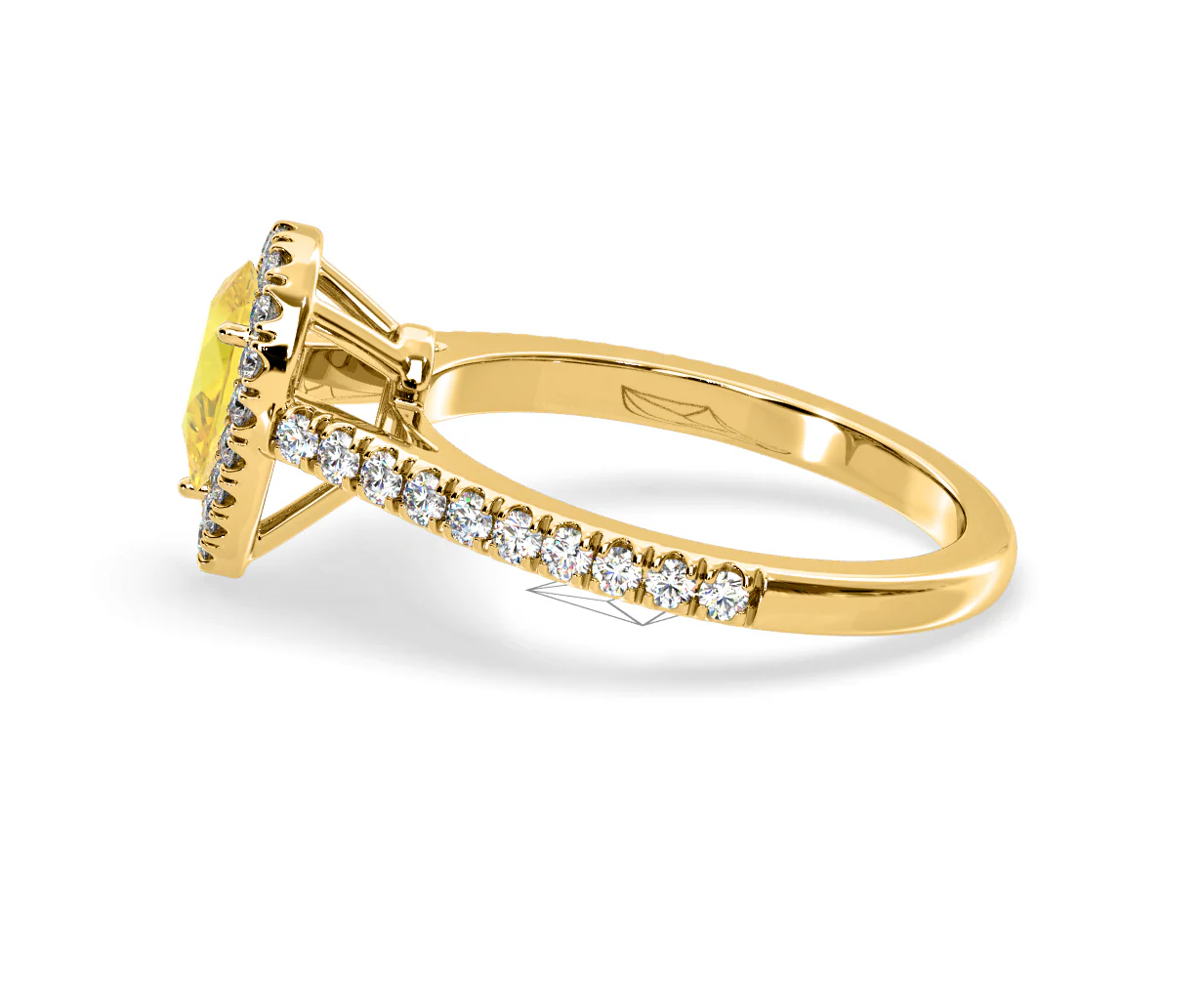 Diana Yellow Lab Diamond Pear Halo Ring 1.00ct in 18K Yellow Gold - Elara Collection - Image 27