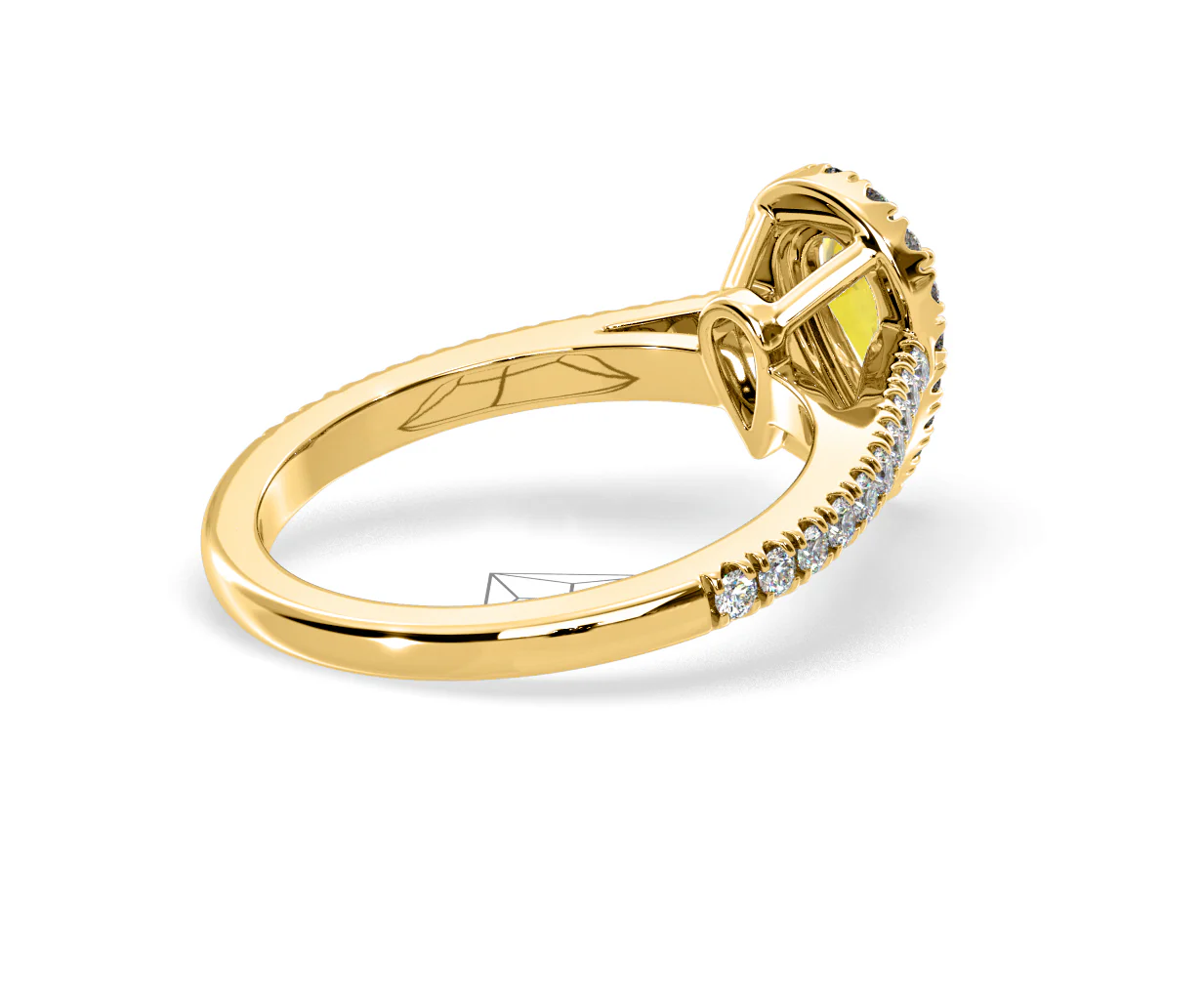 Diana Yellow Lab Diamond Pear Halo Ring 1.00ct in 18K Yellow Gold - Elara Collection - Image 57