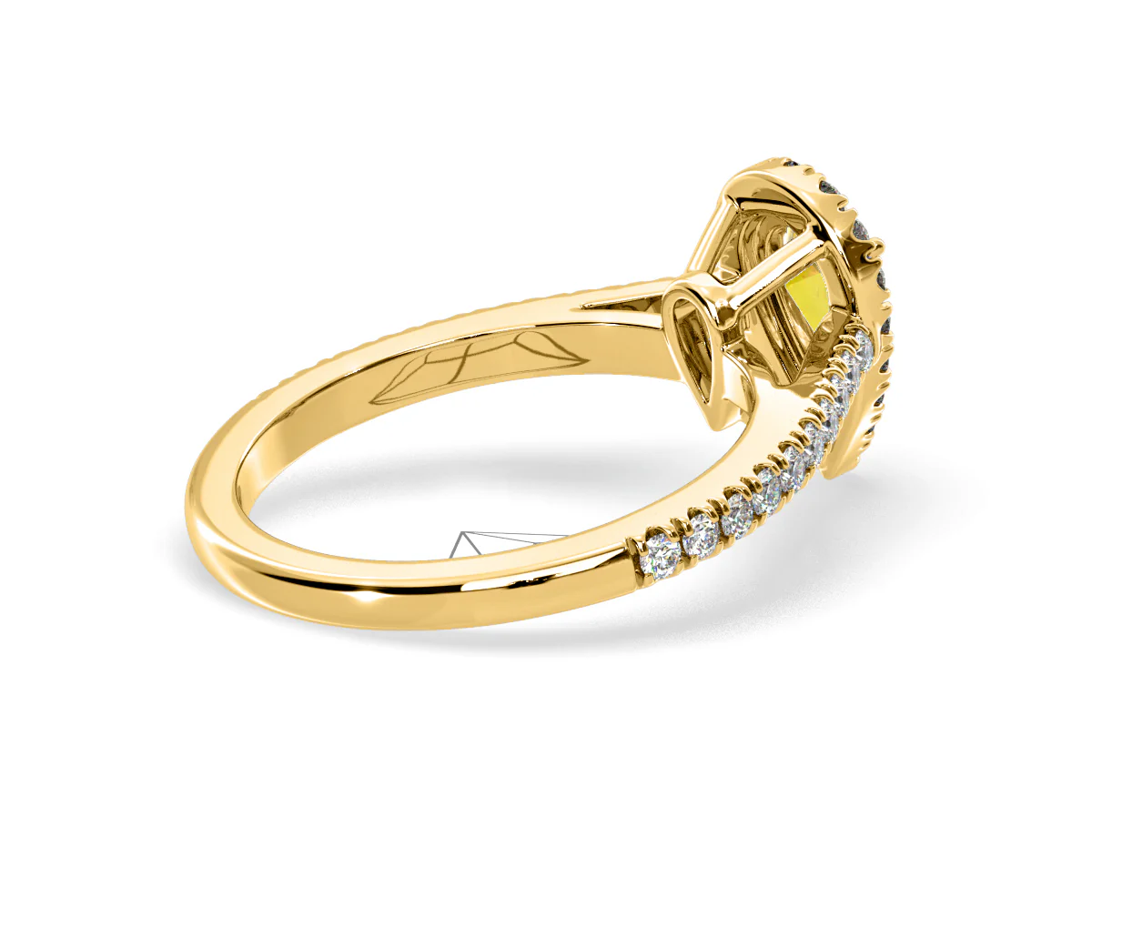Diana Yellow Lab Diamond Pear Halo Ring 1.00ct in 18K Yellow Gold - Elara Collection - Image 58