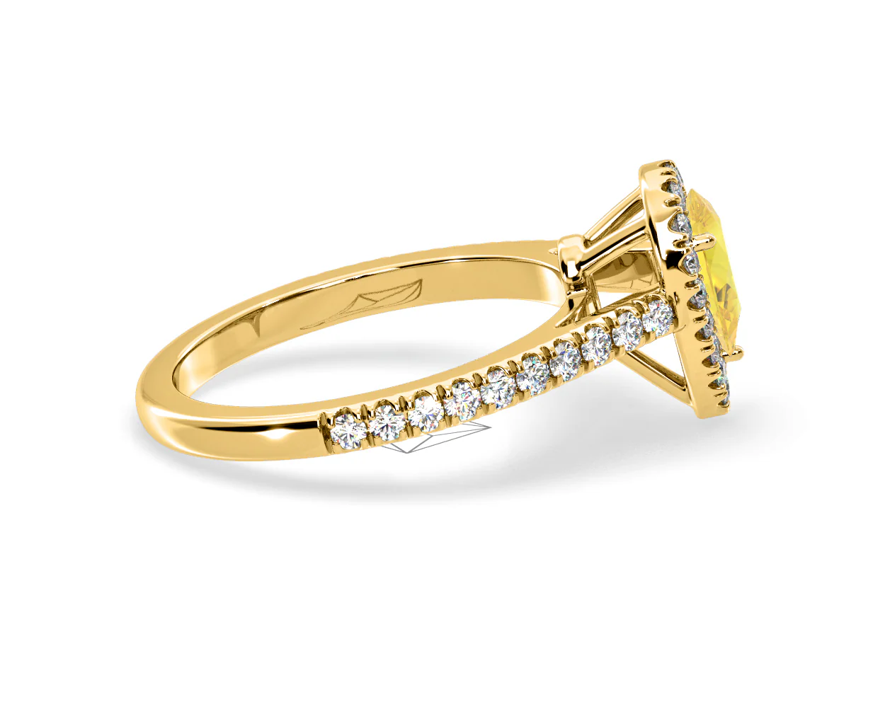 Diana Yellow Lab Diamond Pear Halo Ring 1.00ct in 18K Yellow Gold - Elara Collection - Image 66