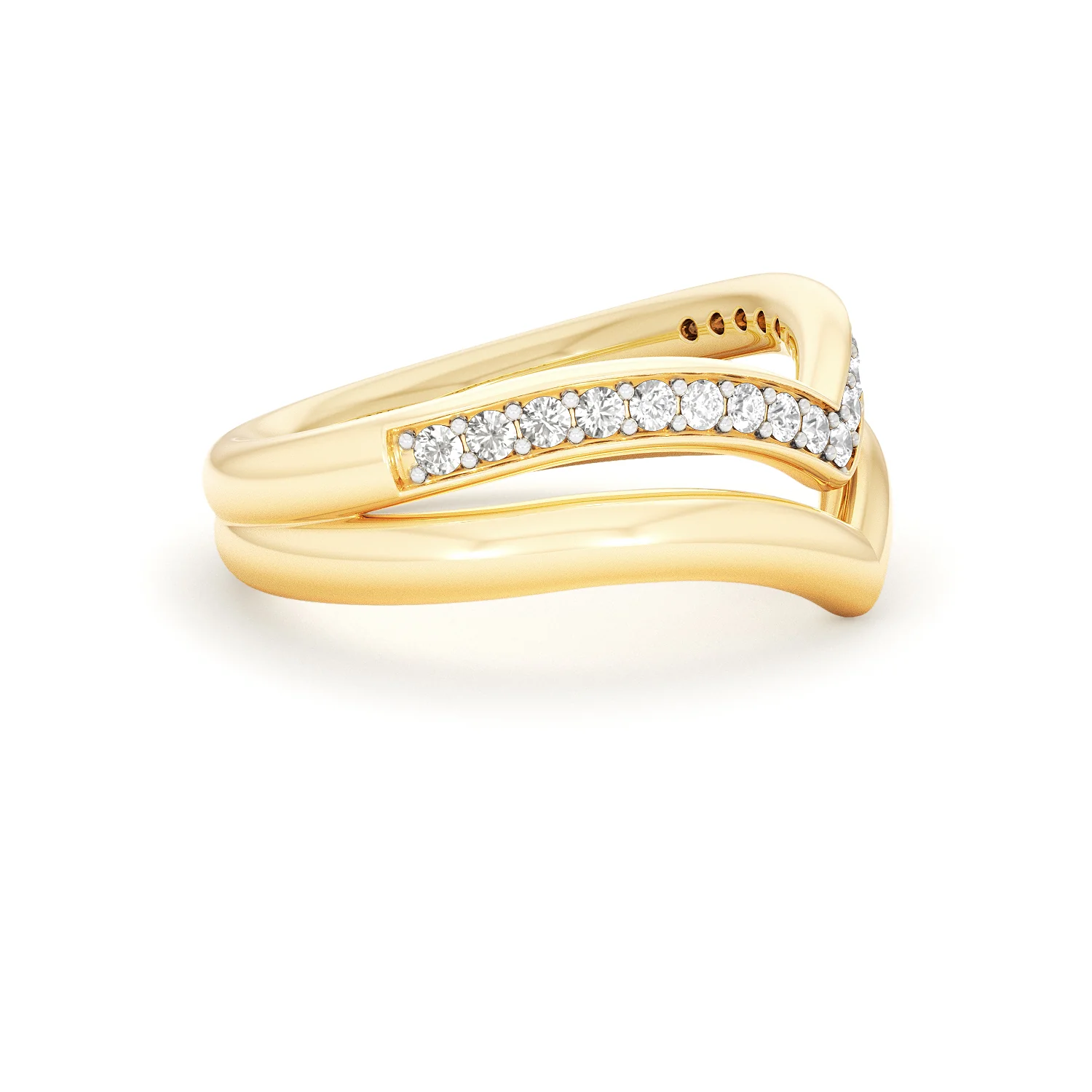 Dual 0.27ct Lab Diamond Stacking Wishbone Ring in 18K Gold Vermeil - Image 22