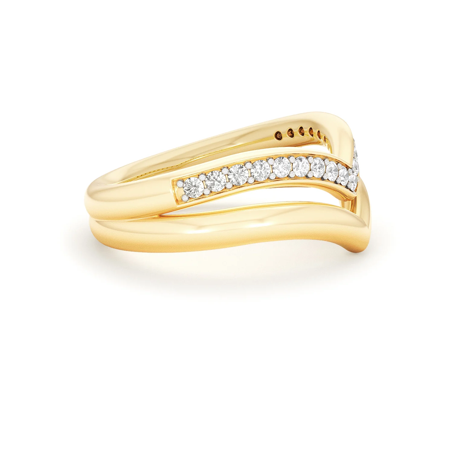 Dual 0.27ct Lab Diamond Stacking Wishbone Ring in 18K Gold Vermeil - Image 23