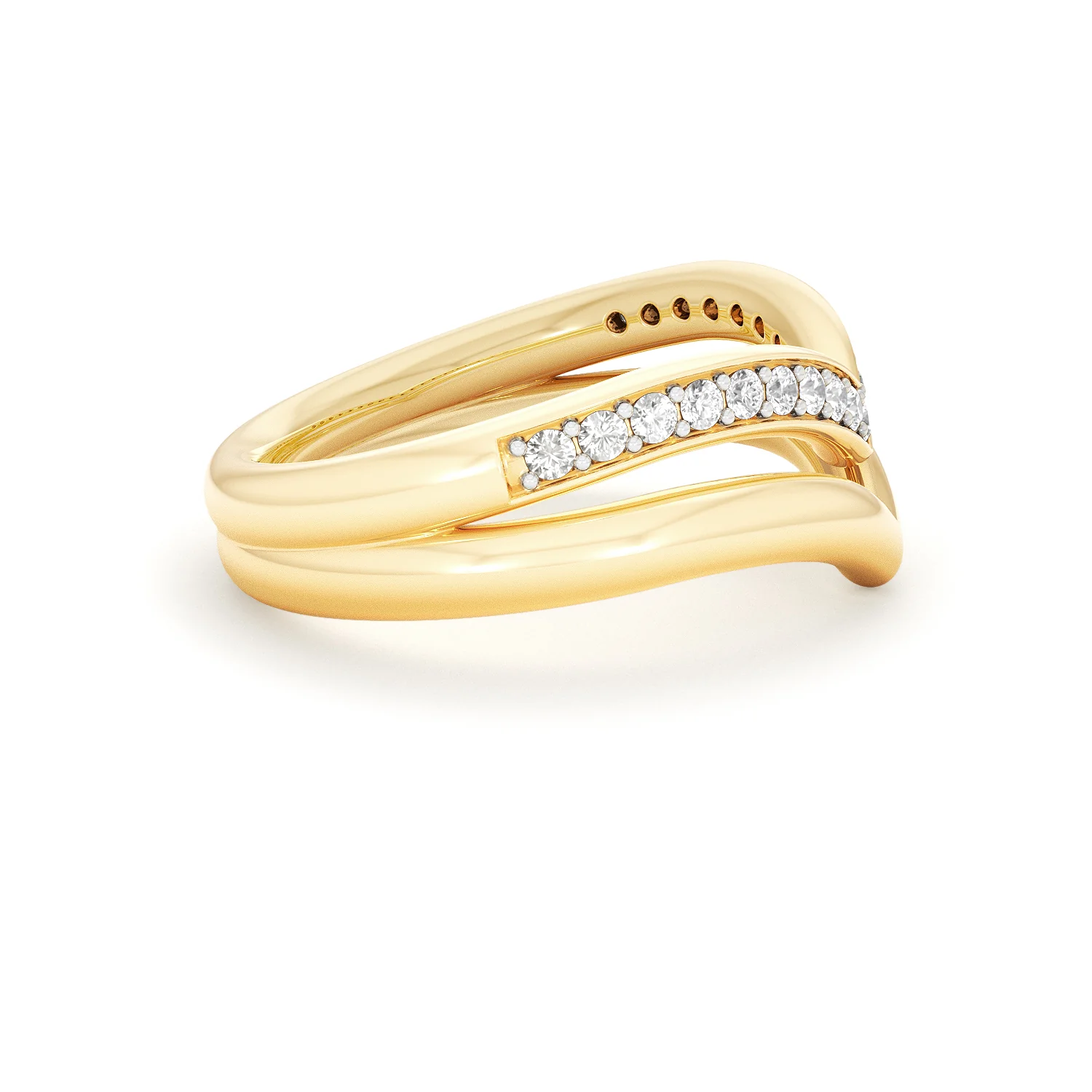 Dual 0.27ct Lab Diamond Stacking Wishbone Ring in 18K Gold Vermeil - Image 26