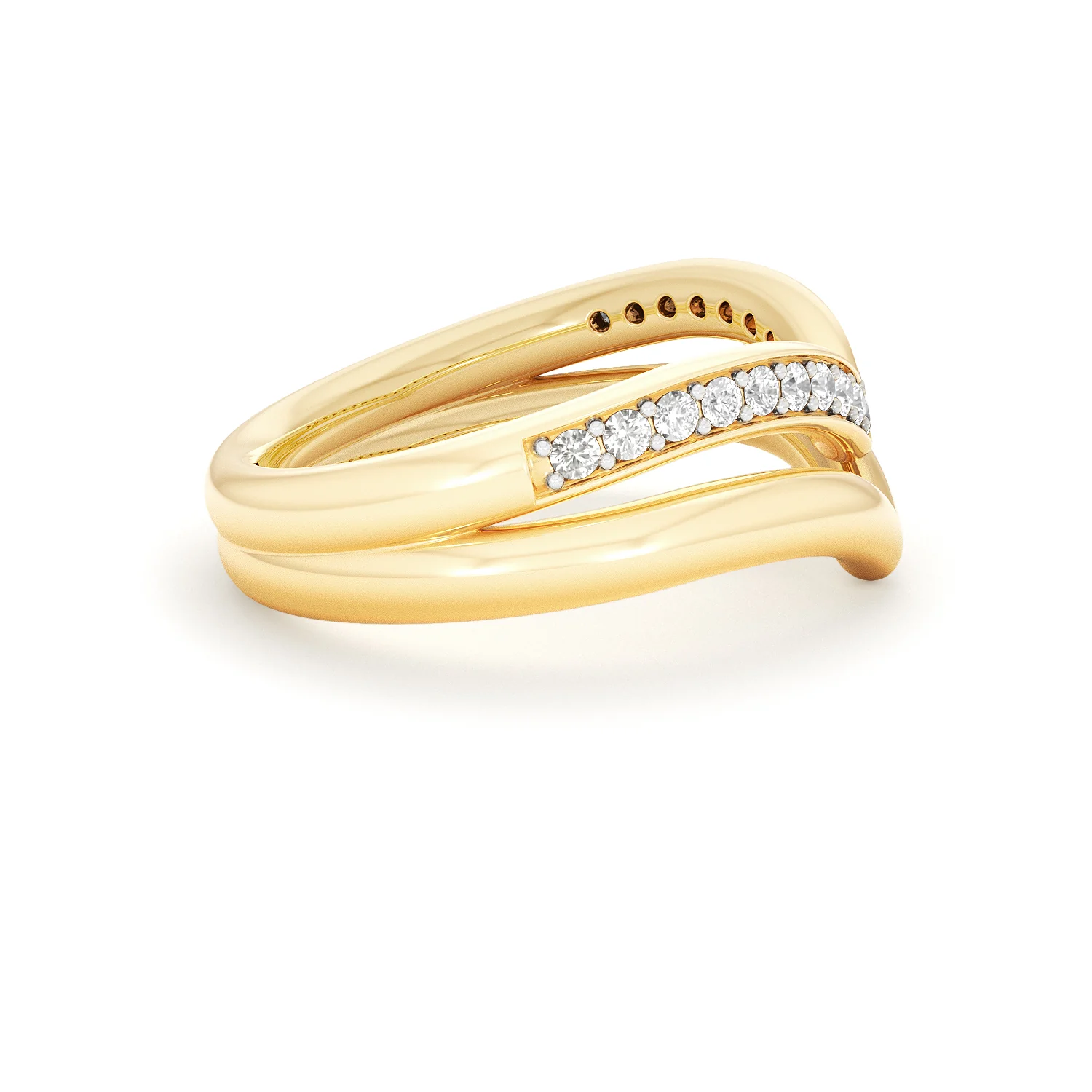 Dual 0.27ct Lab Diamond Stacking Wishbone Ring in 18K Gold Vermeil - Image 27