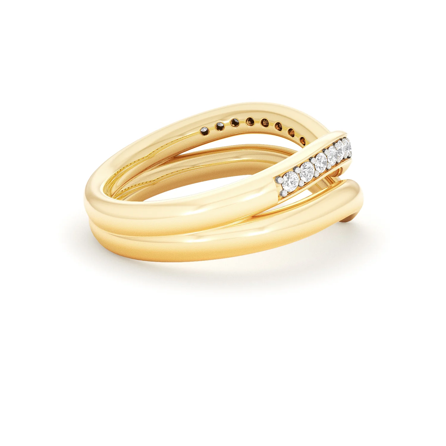 Dual 0.27ct Lab Diamond Stacking Wishbone Ring in 18K Gold Vermeil - Image 32