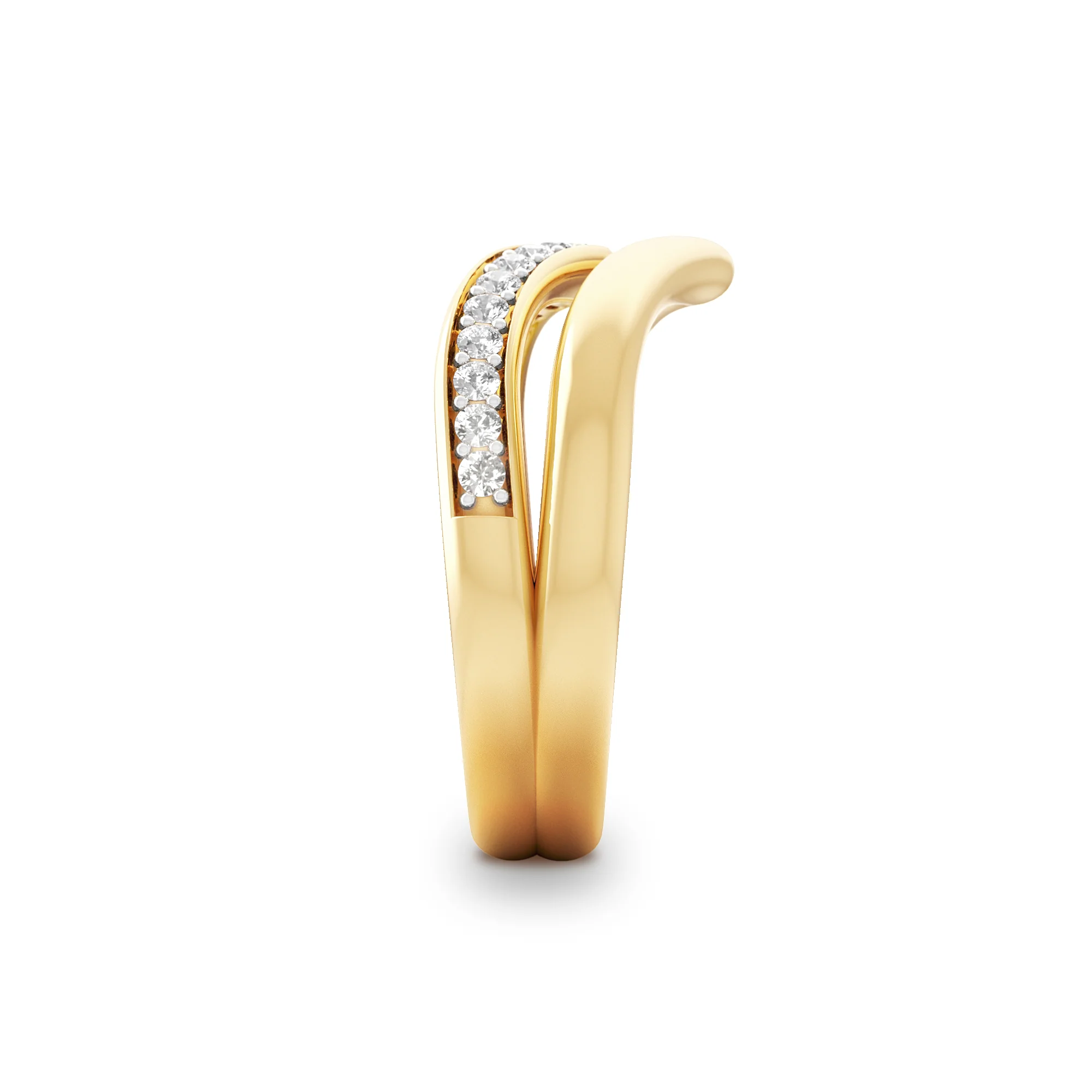 Dual 0.27ct Lab Diamond Stacking Wishbone Ring in 18K Gold Vermeil - Image 5