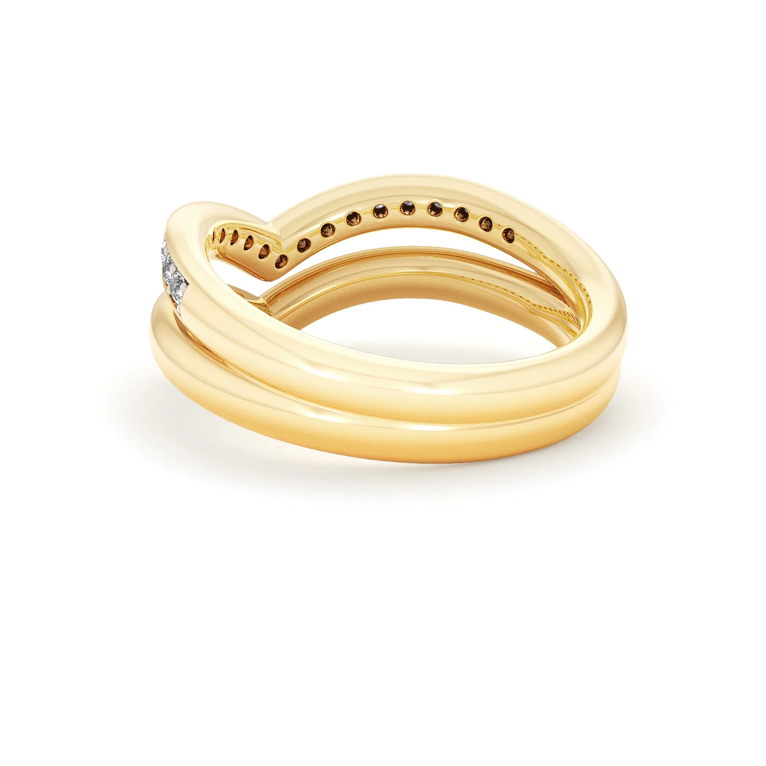 Dual 0.27ct Lab Diamond Stacking Wishbone Ring in 18K Gold Vermeil - Image 56