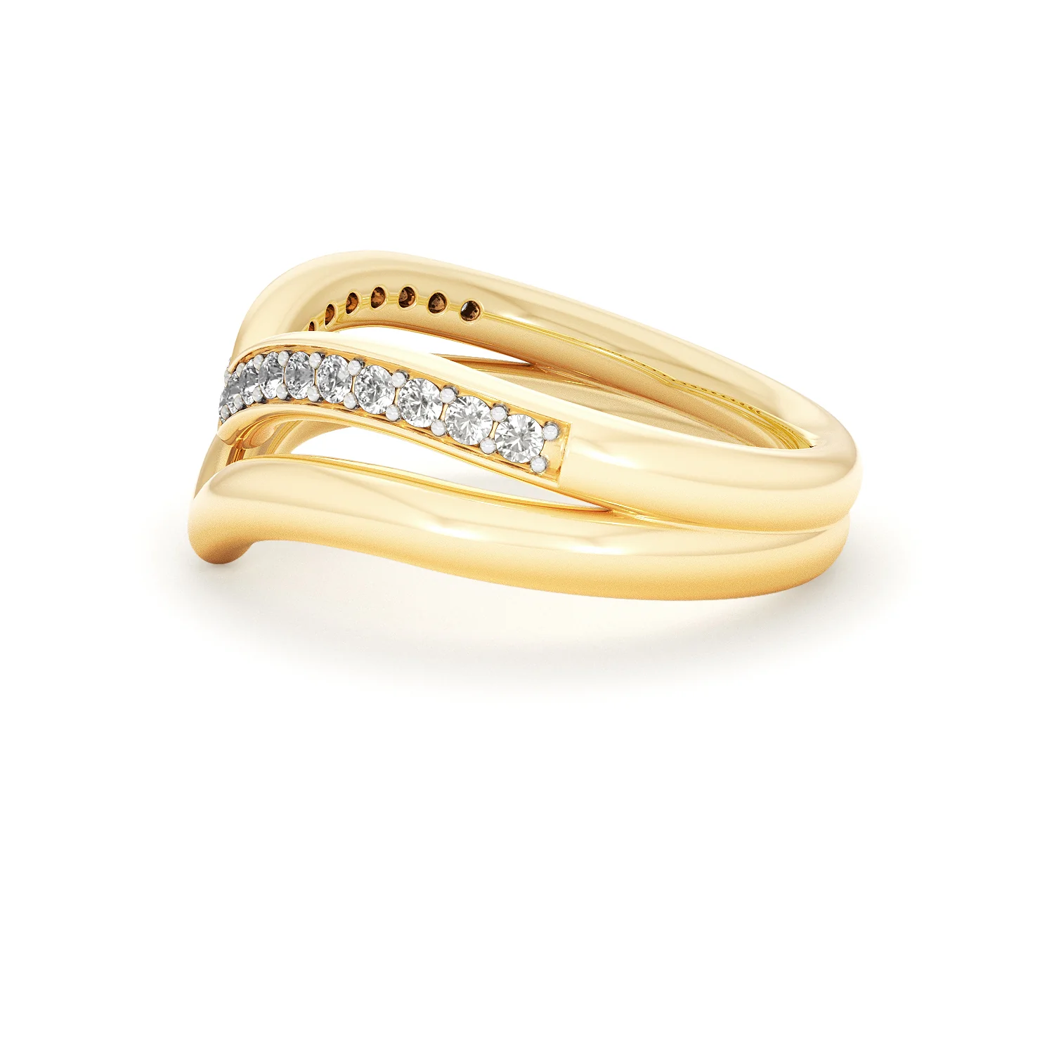 Dual 0.27ct Lab Diamond Stacking Wishbone Ring in 18K Gold Vermeil - Image 69
