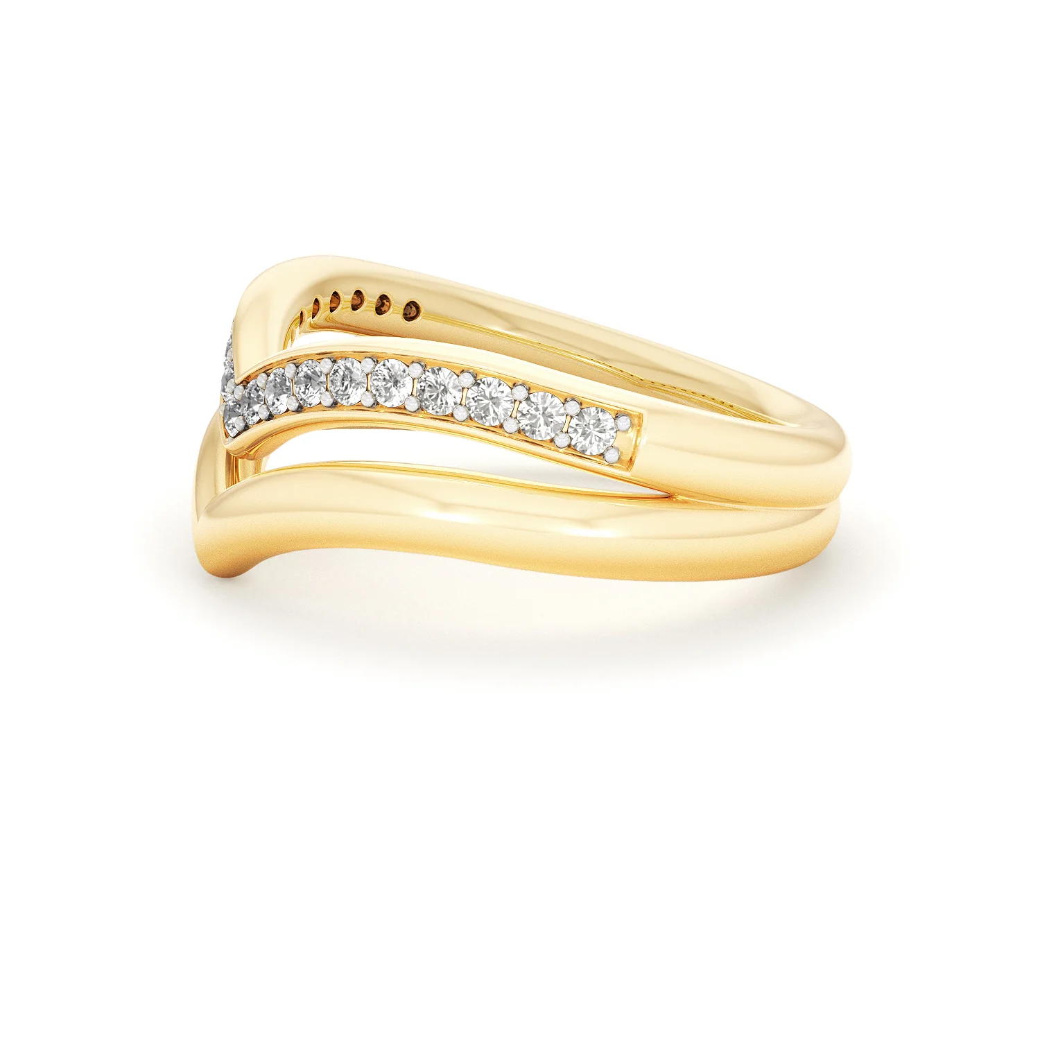 Dual 0.27ct Lab Diamond Stacking Wishbone Ring in 18K Gold Vermeil - Image 72