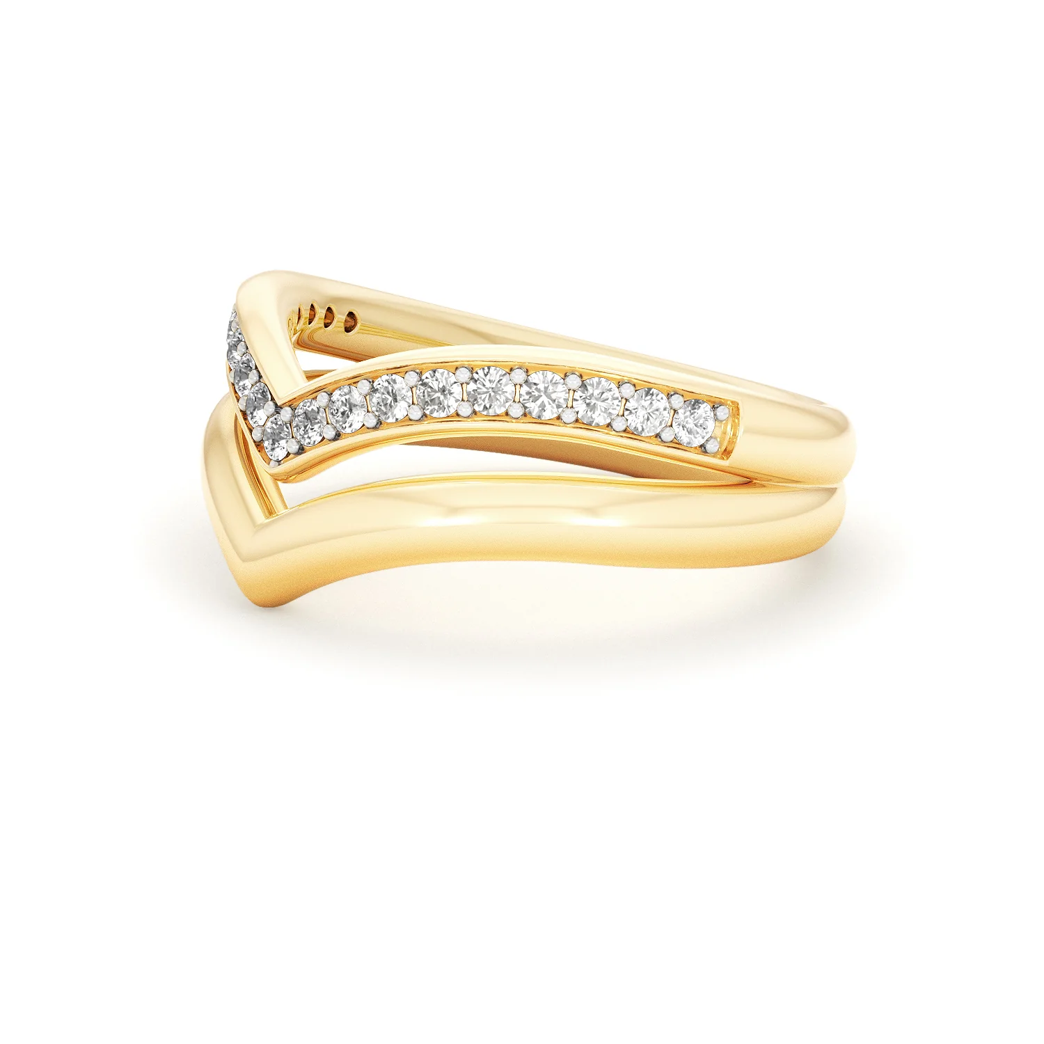 Dual 0.27ct Lab Diamond Stacking Wishbone Ring in 18K Gold Vermeil - Image 76