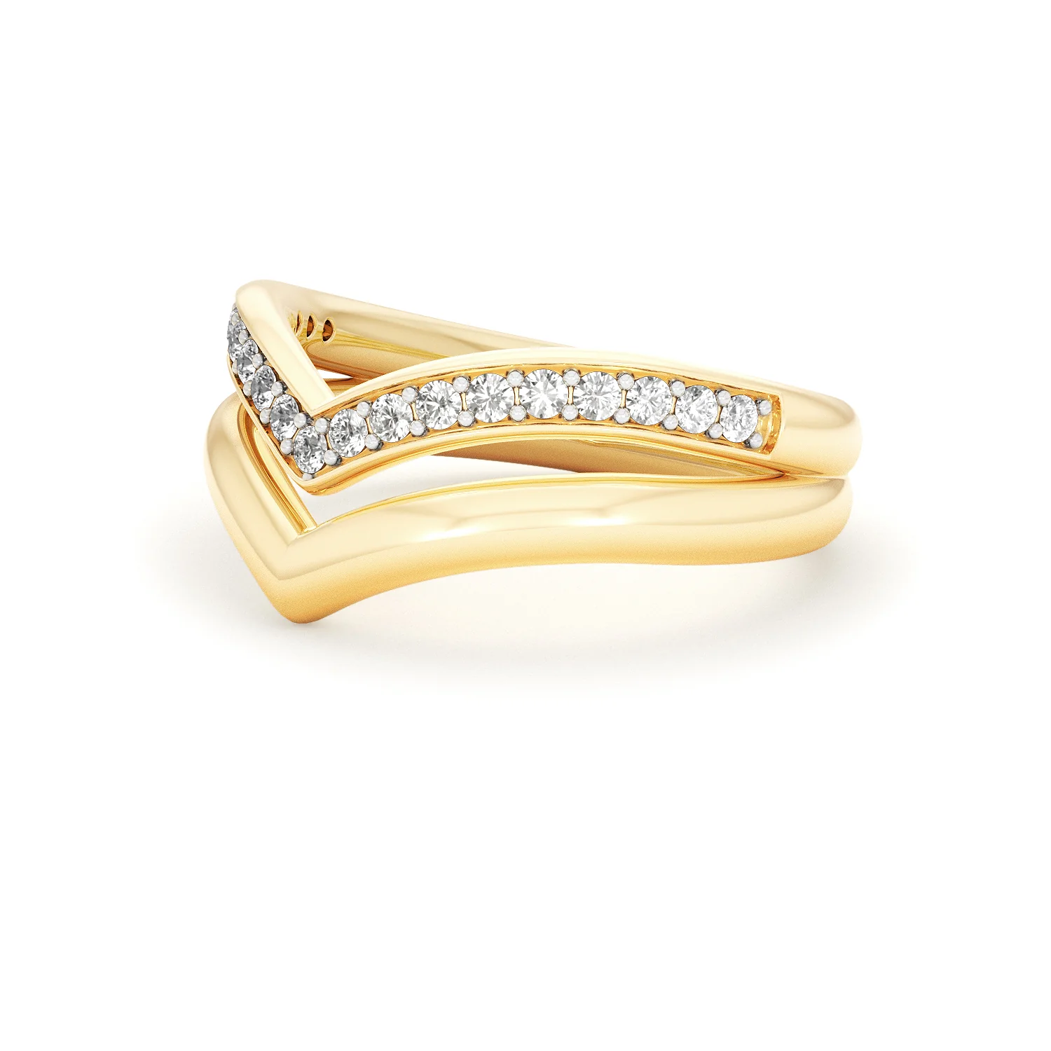 Dual 0.27ct Lab Diamond Stacking Wishbone Ring in 18K Gold Vermeil - Image 78