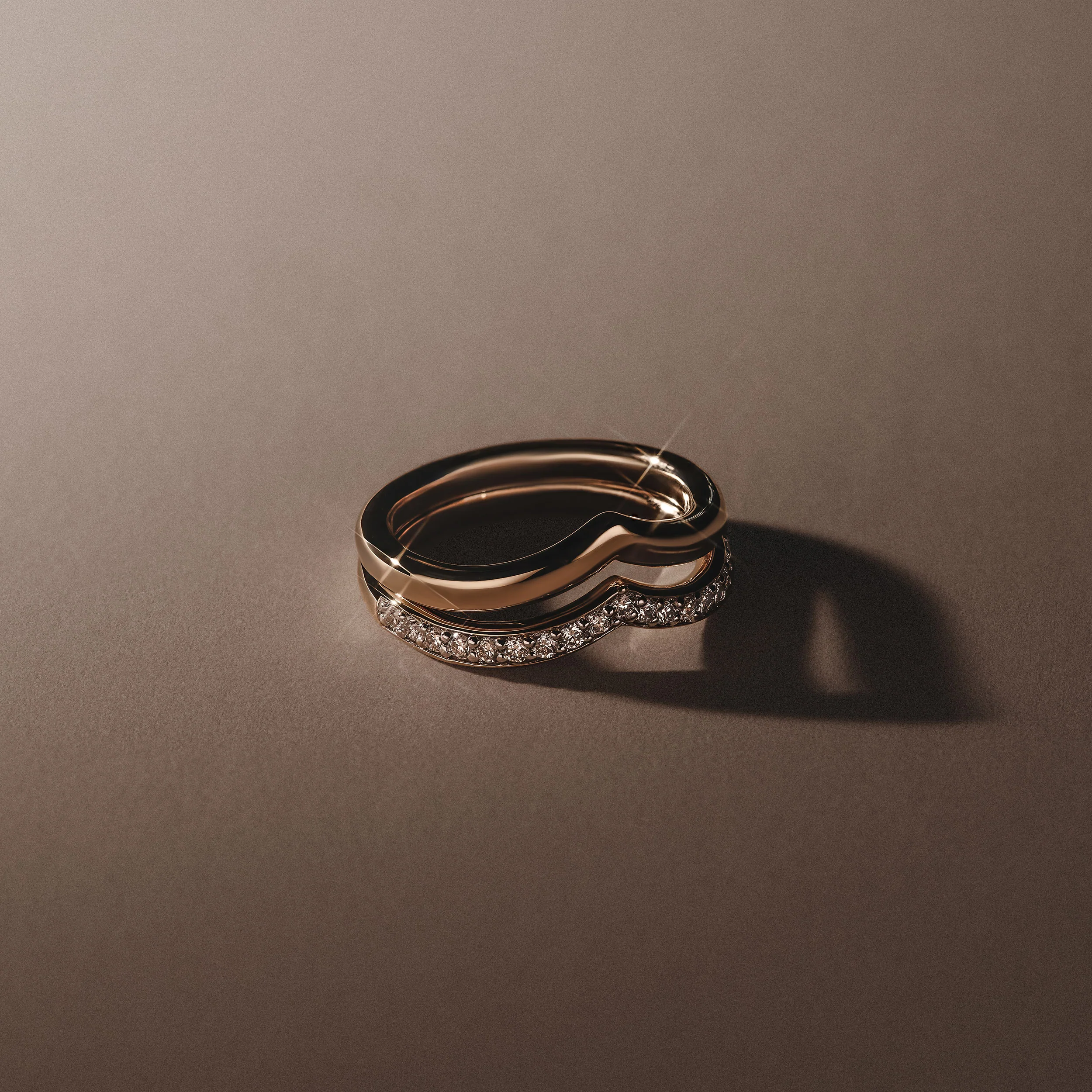 Dual 0.27ct Lab Diamond Stacking Wishbone Ring in 18K Gold Vermeil - Image 8