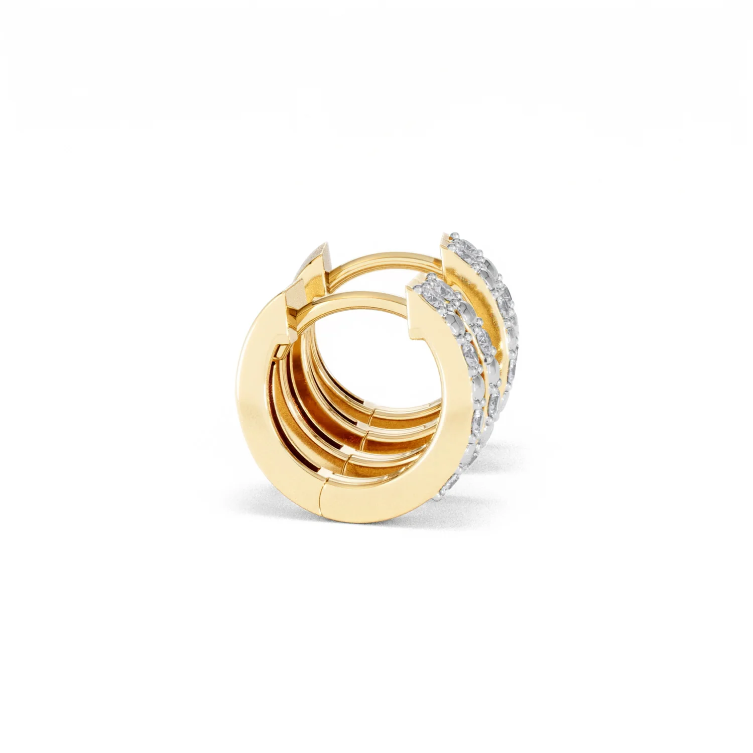 Duo Row Huggie Lab Diamond Earrings 0.22ct in 18K Gold Vermeil - Image 27