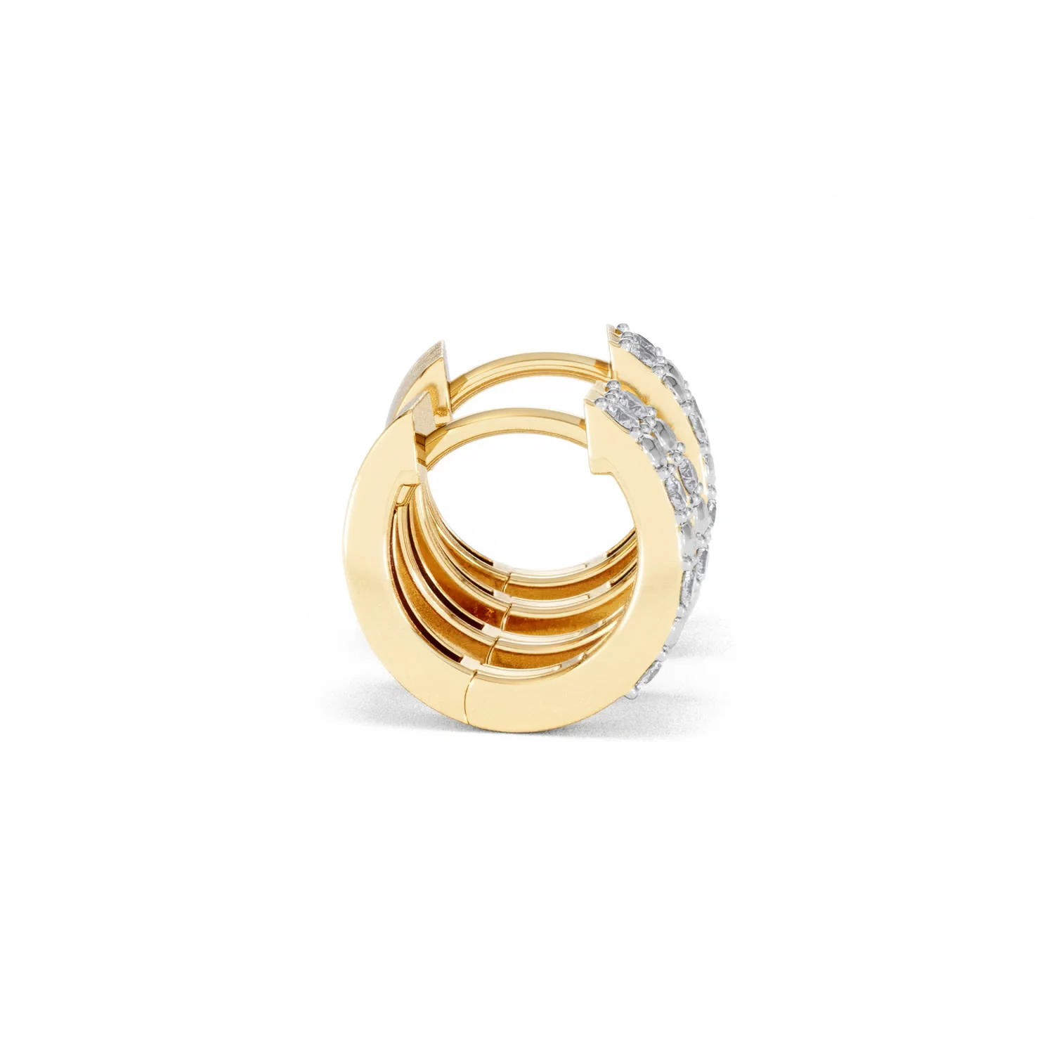 Duo Row Huggie Lab Diamond Earrings 0.22ct in 18K Gold Vermeil - Image 28
