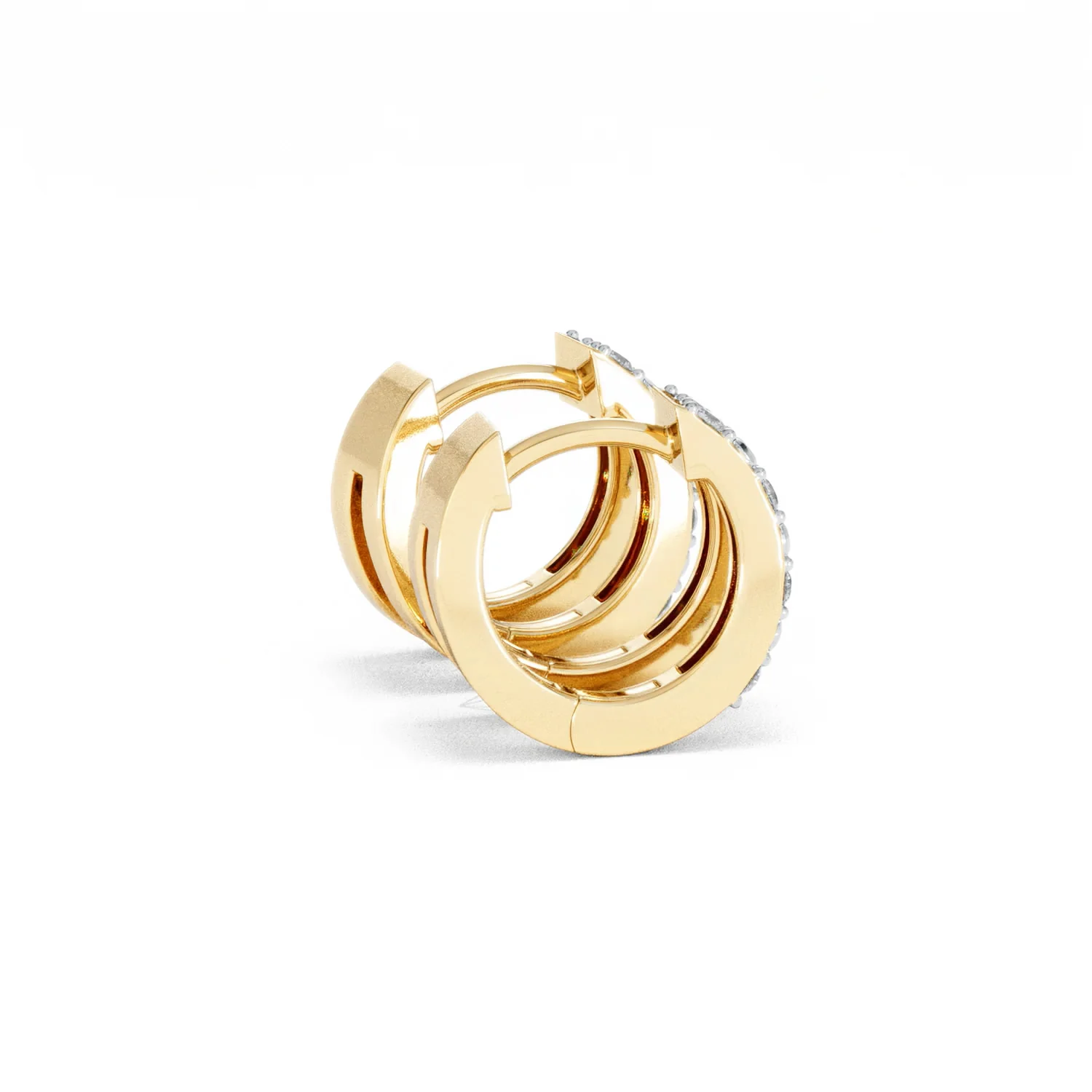 Duo Row Huggie Lab Diamond Earrings 0.22ct in 18K Gold Vermeil - Image 33