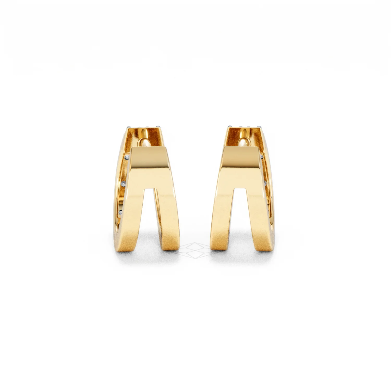 Duo Row Huggie Lab Diamond Earrings 0.22ct in 18K Gold Vermeil - Image 49