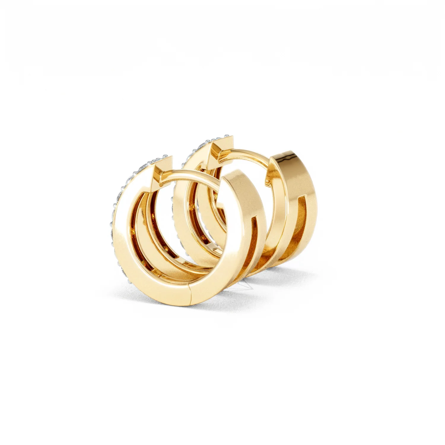 Duo Row Huggie Lab Diamond Earrings 0.22ct in 18K Gold Vermeil - Image 62