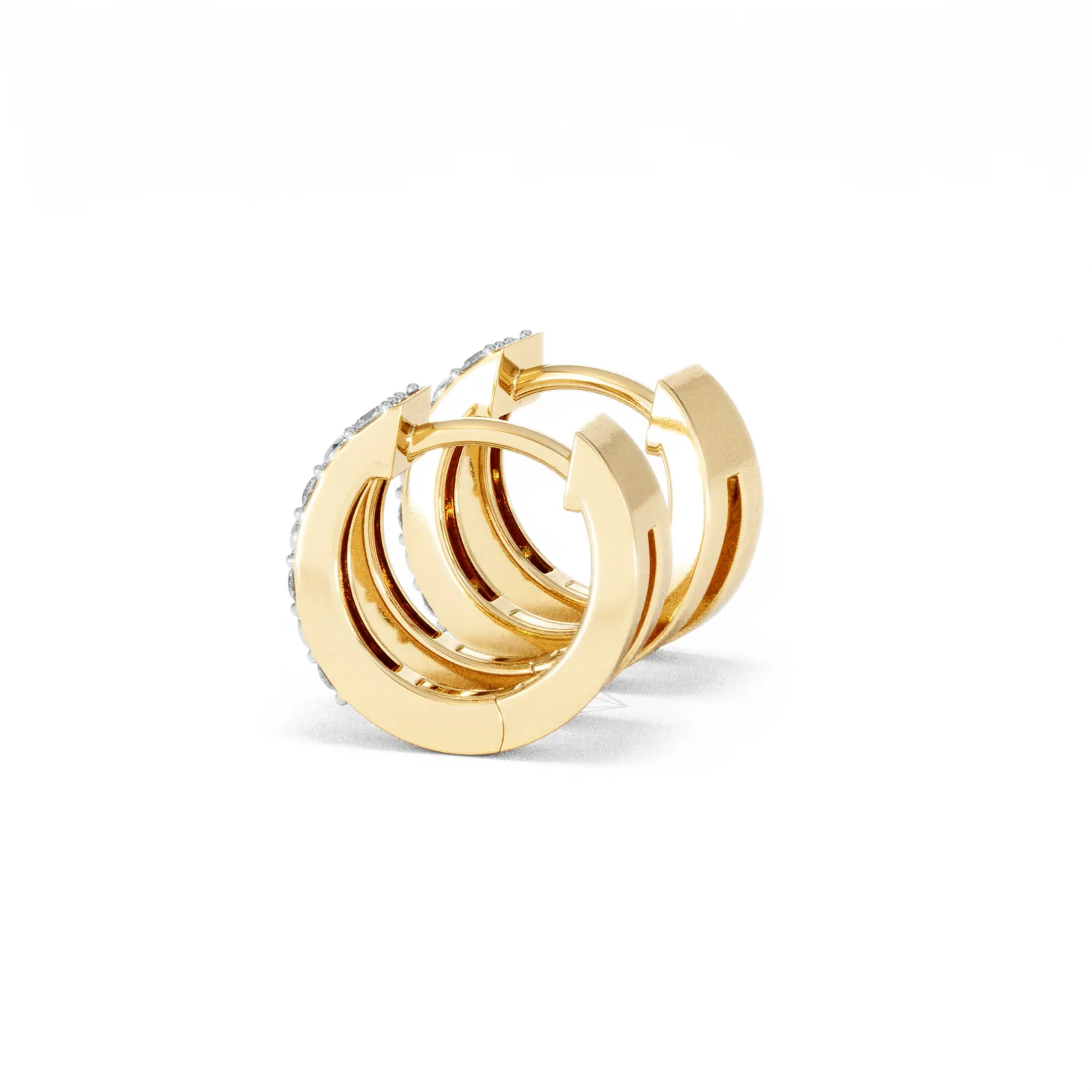 Duo Row Huggie Lab Diamond Earrings 0.22ct in 18K Gold Vermeil - Image 64