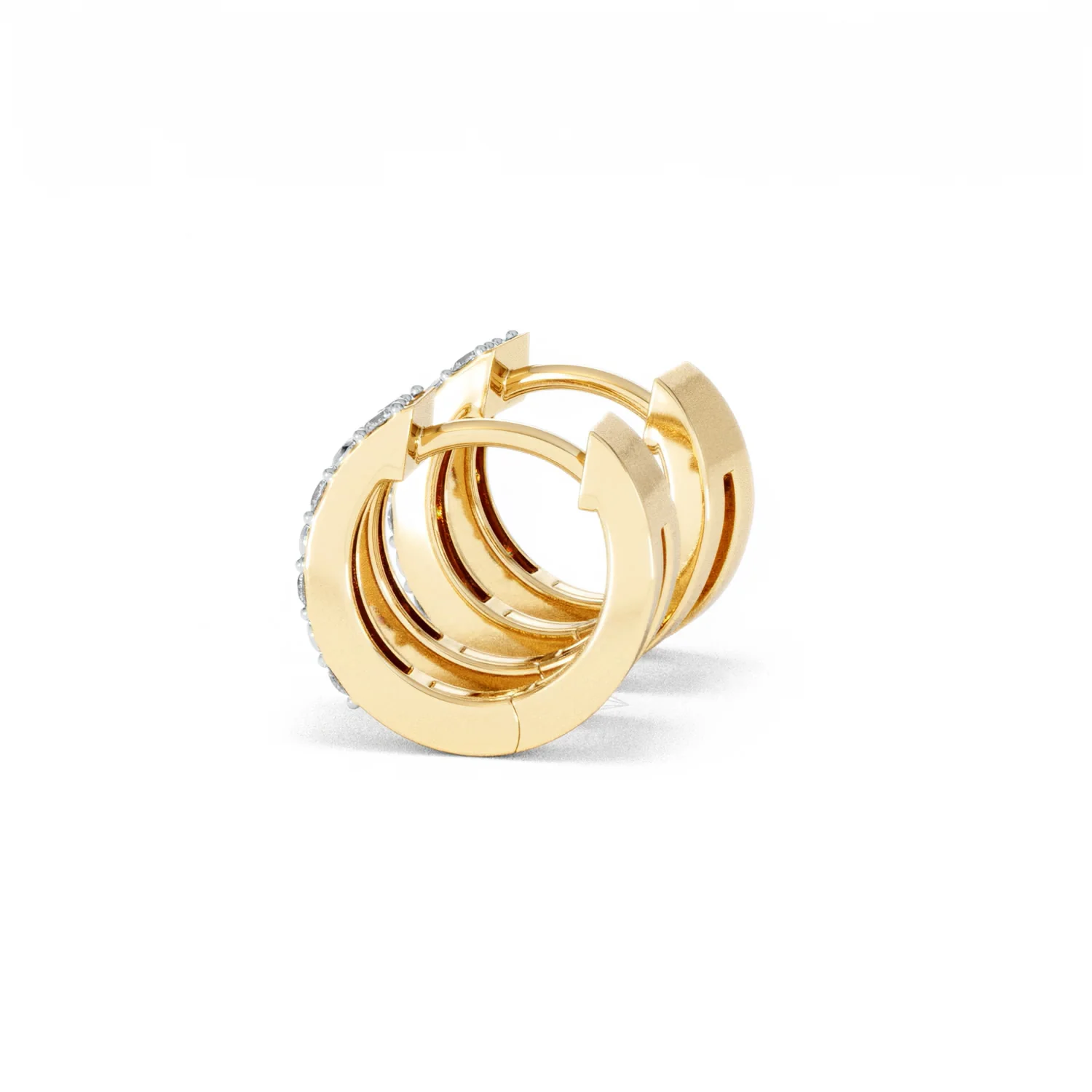 Duo Row Huggie Lab Diamond Earrings 0.22ct in 18K Gold Vermeil - Image 65