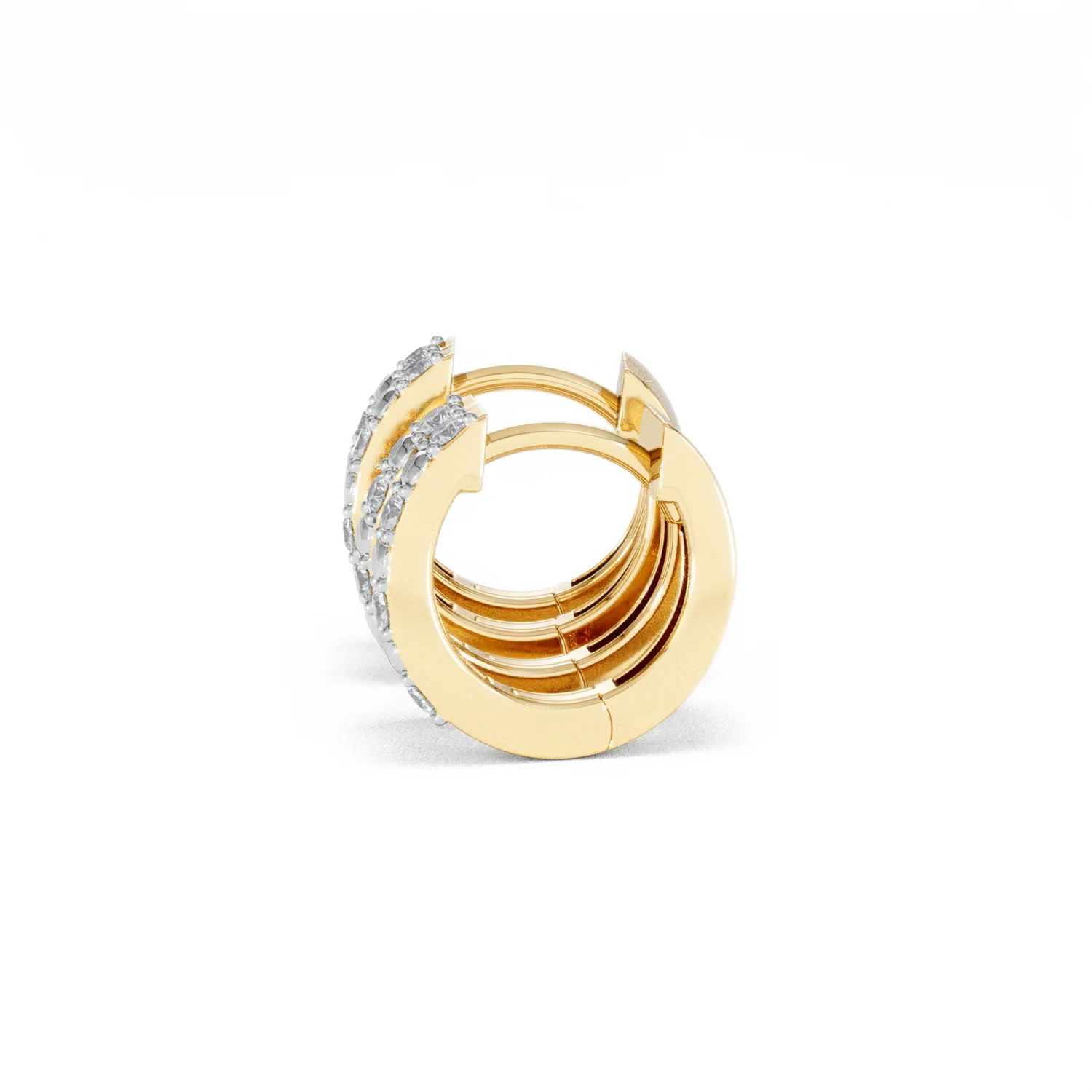 Duo Row Huggie Lab Diamond Earrings 0.22ct in 18K Gold Vermeil - Image 70