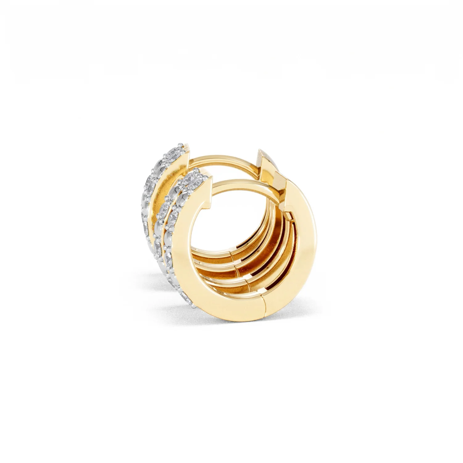 Duo Row Huggie Lab Diamond Earrings 0.22ct in 18K Gold Vermeil - Image 71