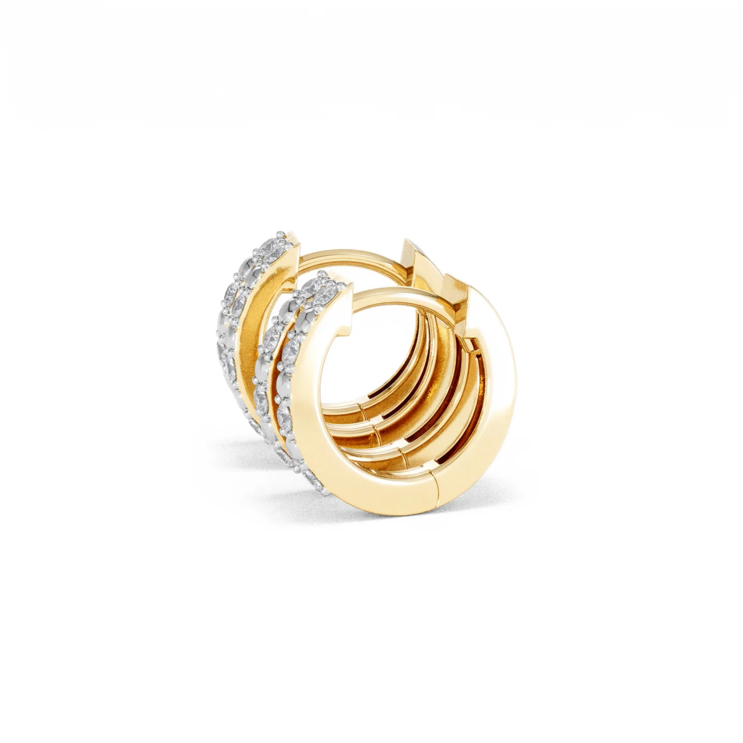 Duo Row Huggie Lab Diamond Earrings 0.22ct in 18K Gold Vermeil - Image 72