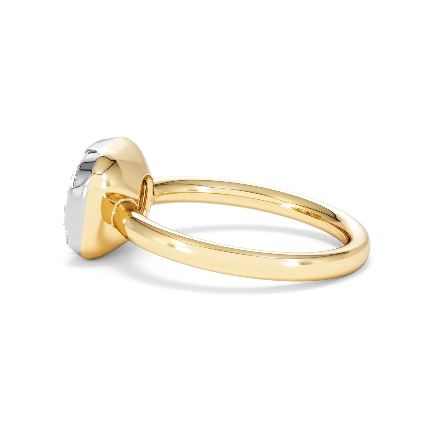East West 3.00ct Elongated Cushion Cut Lab Diamond Solitaire Engagement Ring in 18K Yellow Gold - Image 64