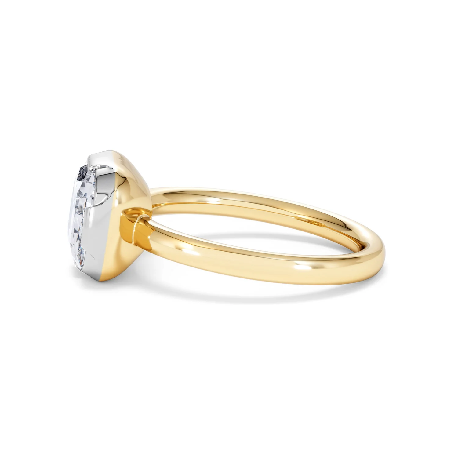 East West 3.00ct Elongated Cushion Cut Lab Diamond Solitaire Engagement Ring in 18K Yellow Gold - Image 68